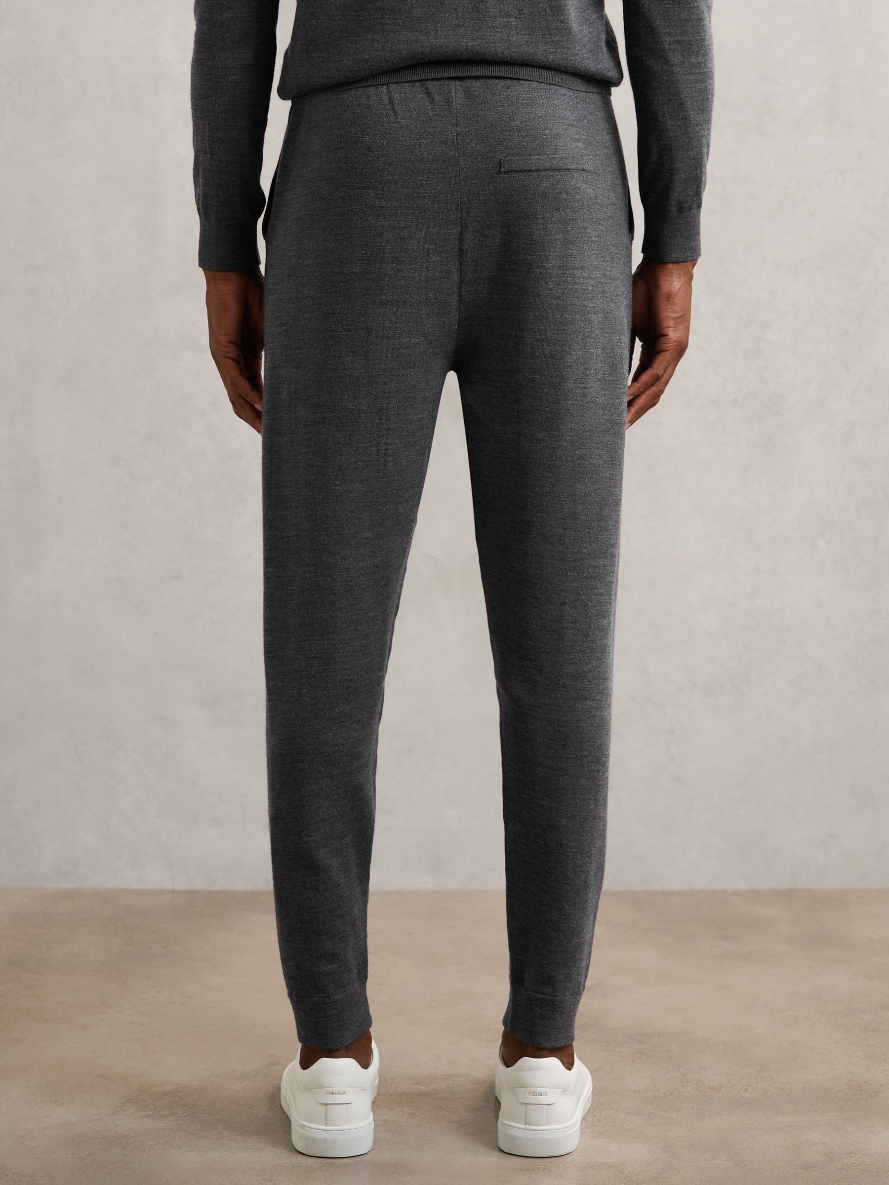 Merino Wool-Blend Cuffed Joggers in Derby Grey Melange - Image 5 of 6