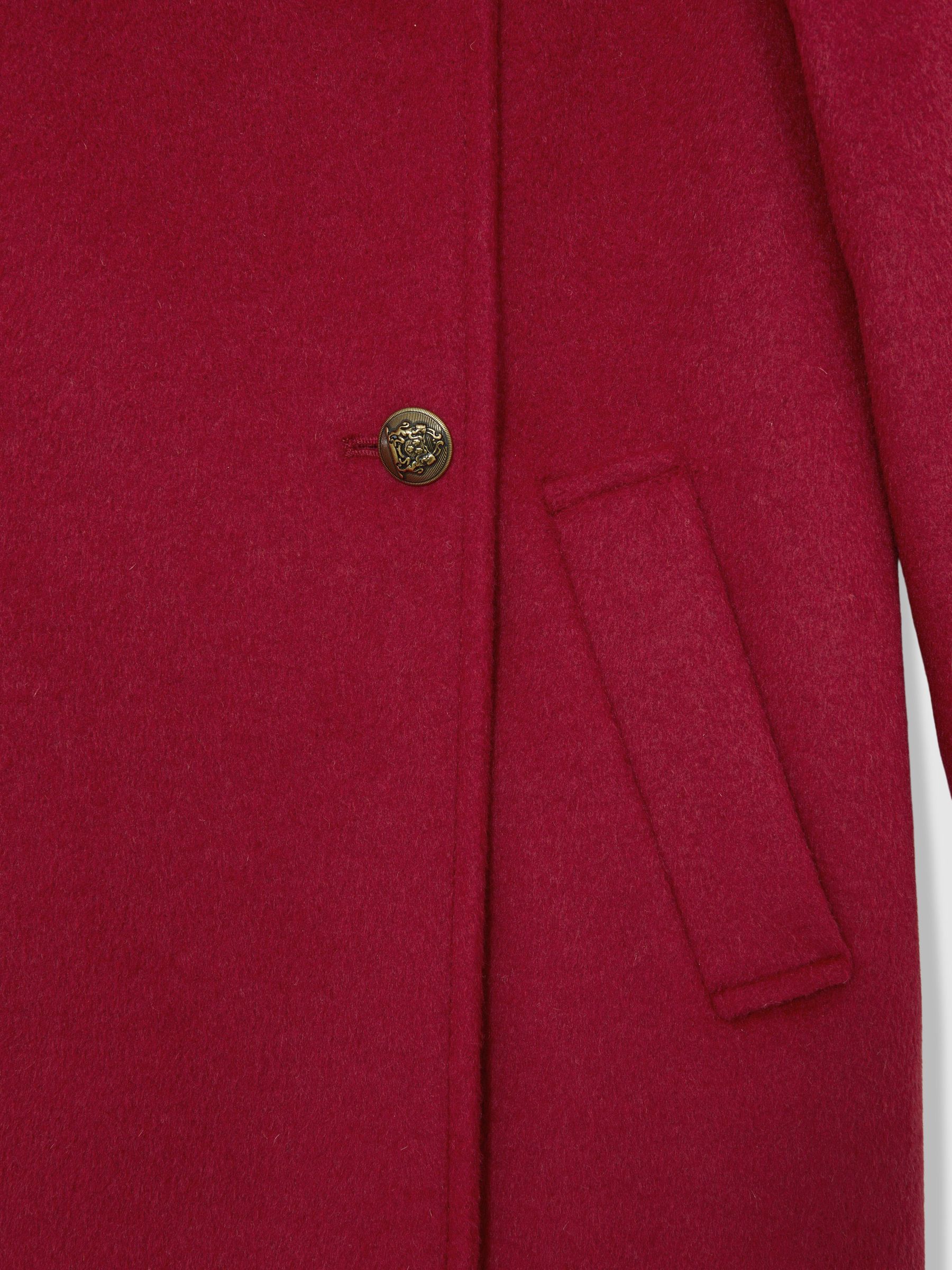 Wool Blend Double Breasted Coat in Red - Image 4 of 4
