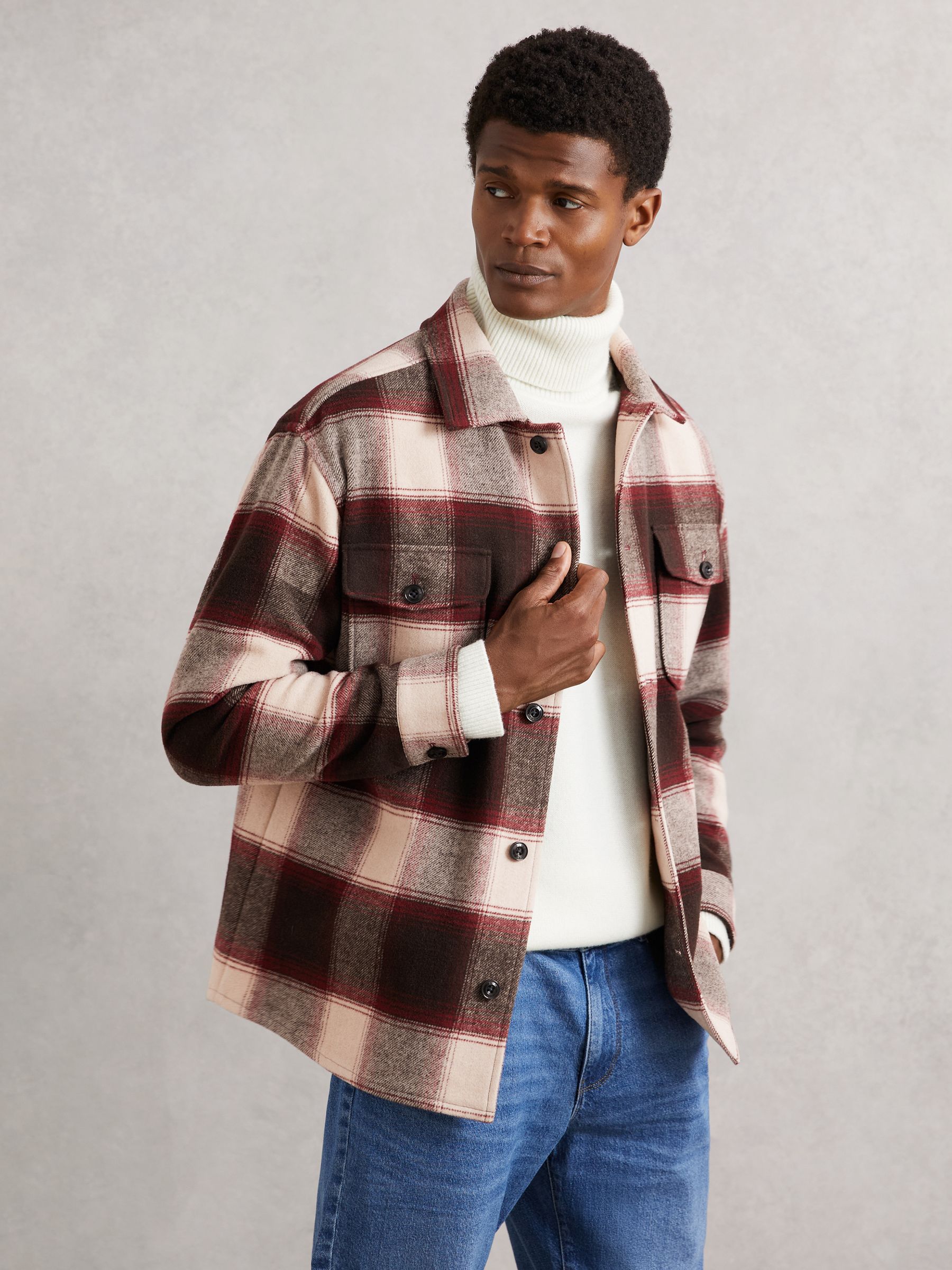 Wool-blend Check Overshirt