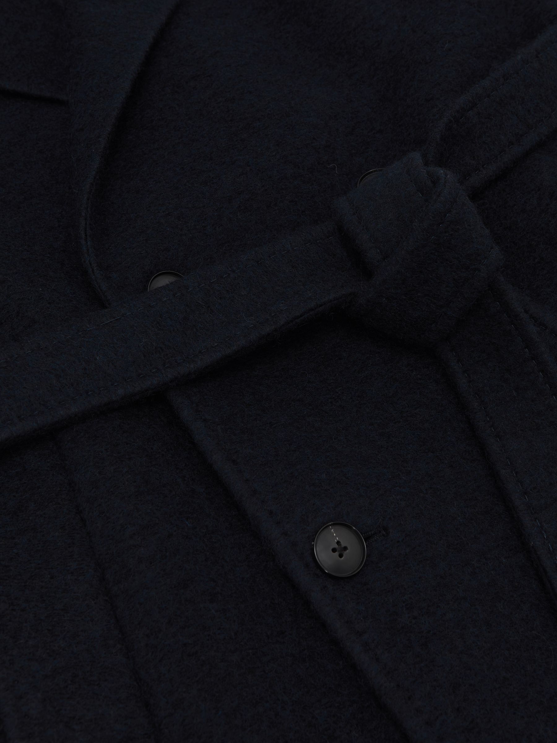 Bouclé Double-Breasted Overcoat Wool-Blend in Navy - Image 8 of 8