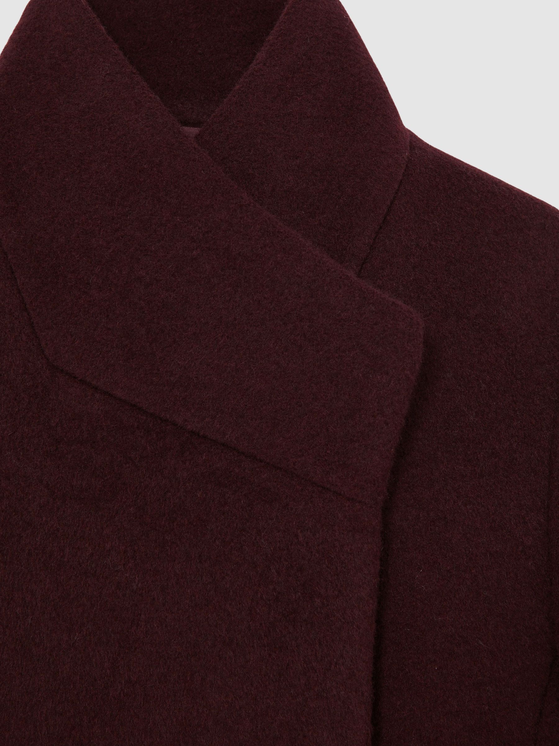 3-9 yrs Wool-Blend Funnel-Neck Coat in Burgundy - Image 5 of 5