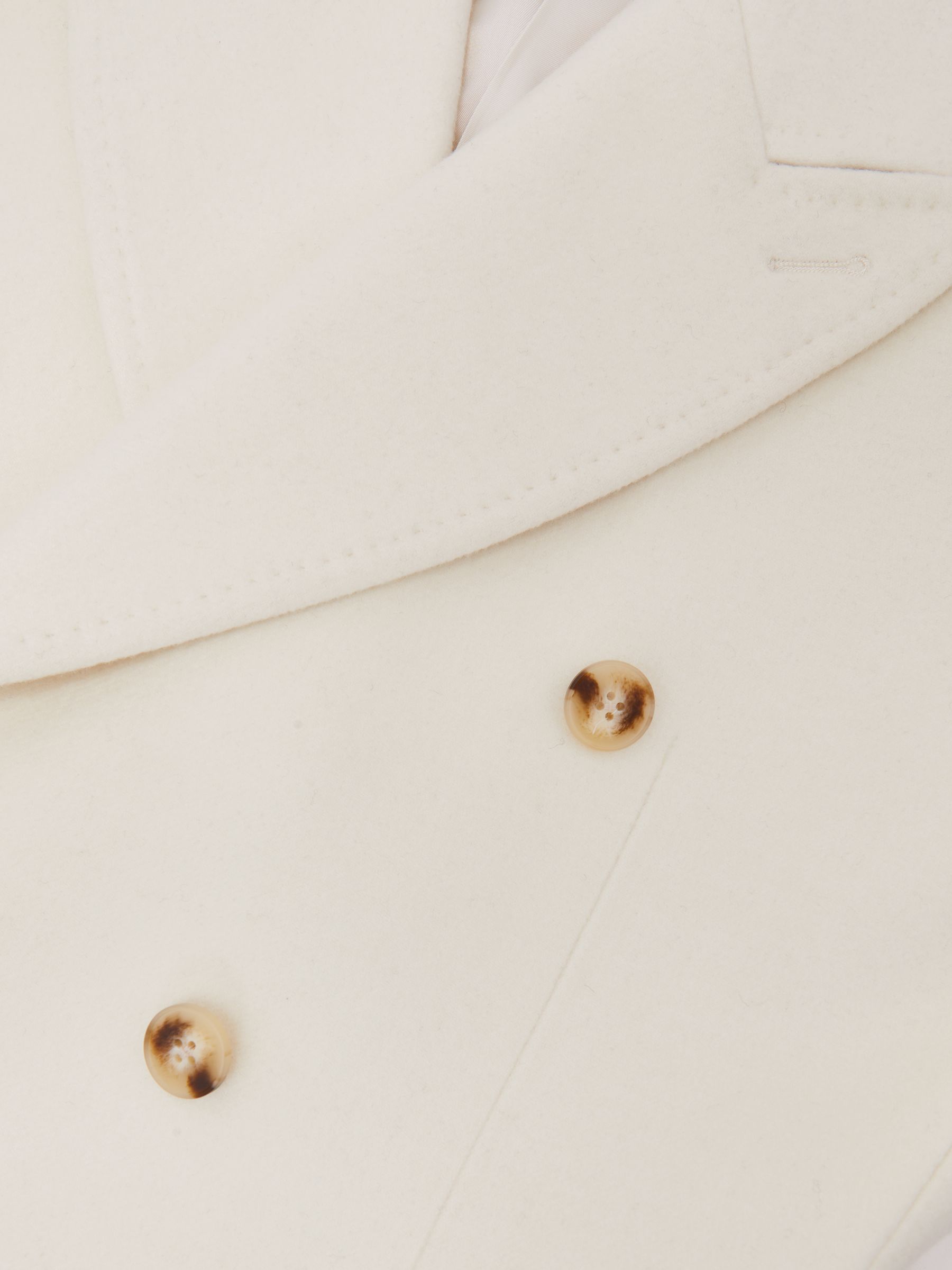 Wool-Blend Double-Breasted Overcoat in White - Image 10 of 10