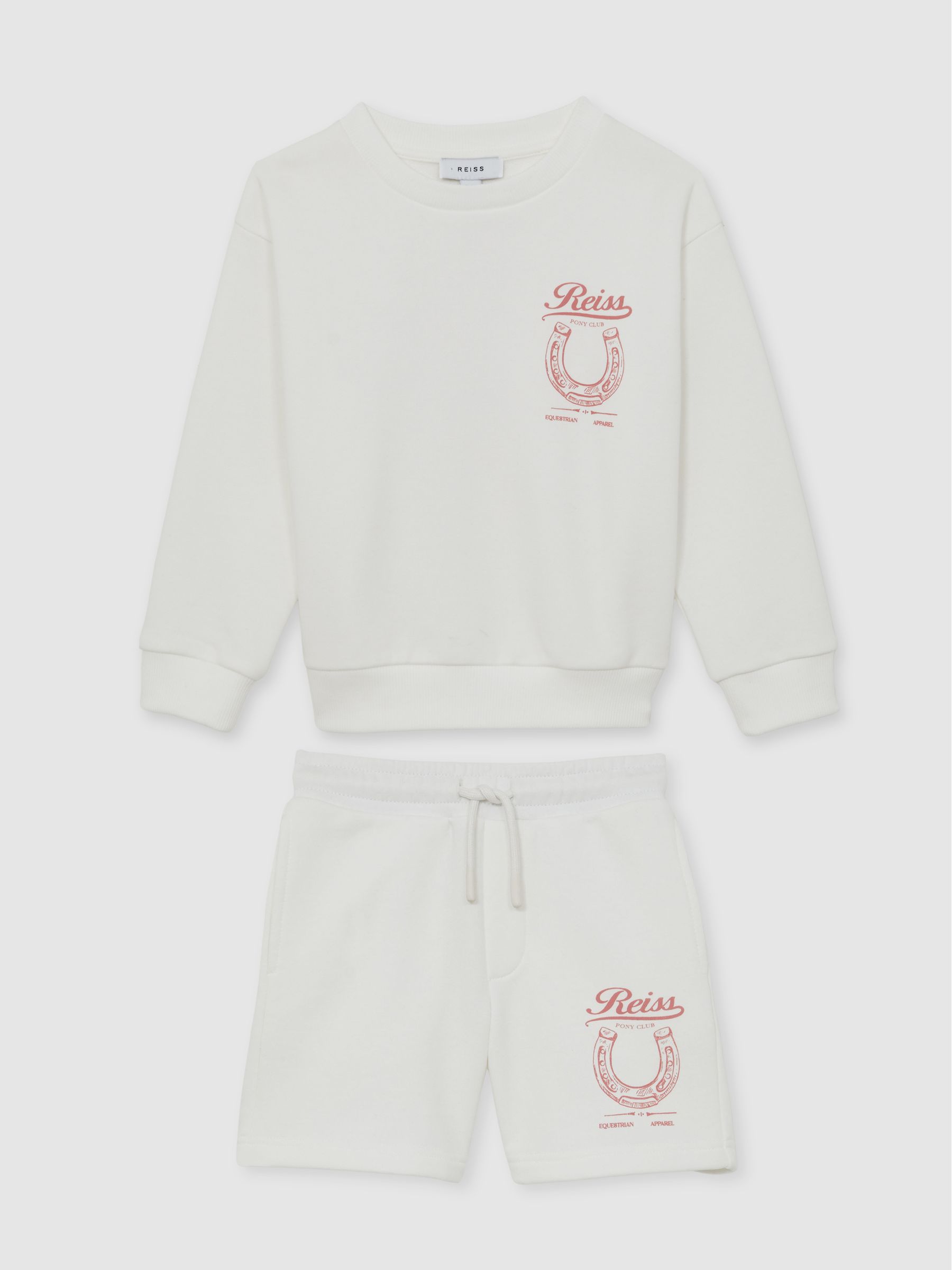 9-13 yrs Pony Club Sweatshirt and Shorts Set in Ecru - Image 2 of 4