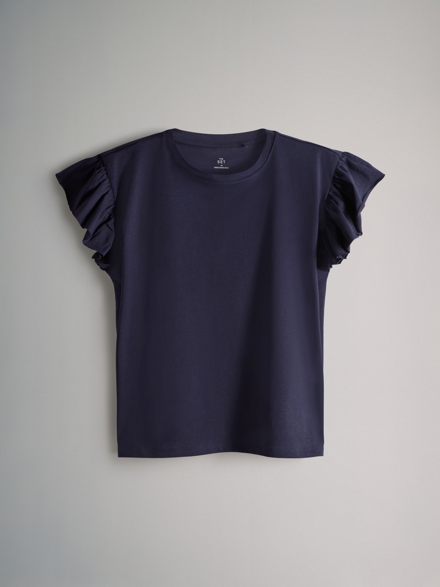 Navy/Berry/Brown/Cream - 4 Pack Ruffle Short Sleeve T-Shirts - Image 3 of 7