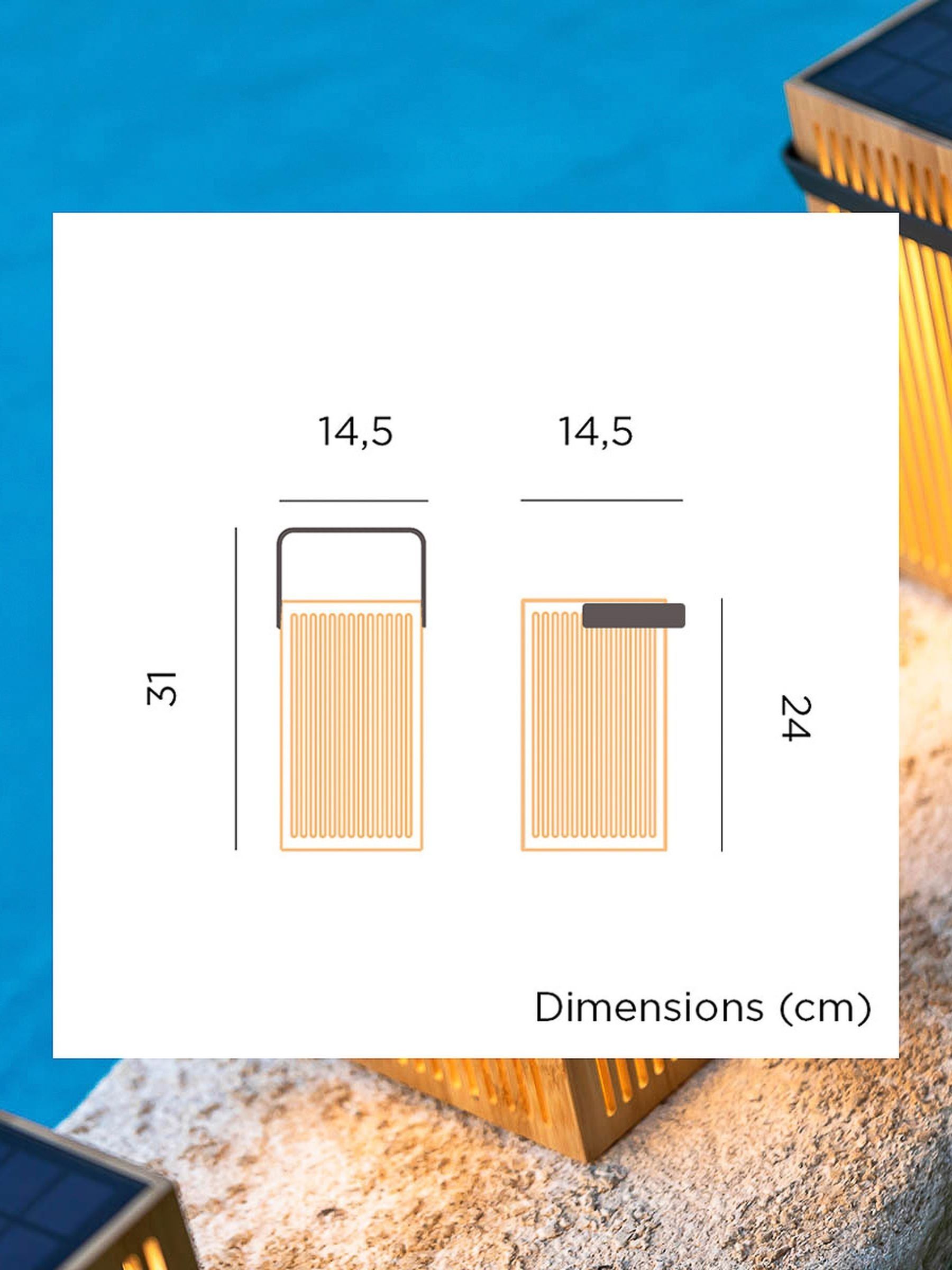 New Garden Brown Okinawa Cordless Portable Solar Lantern - Image 6 of 6