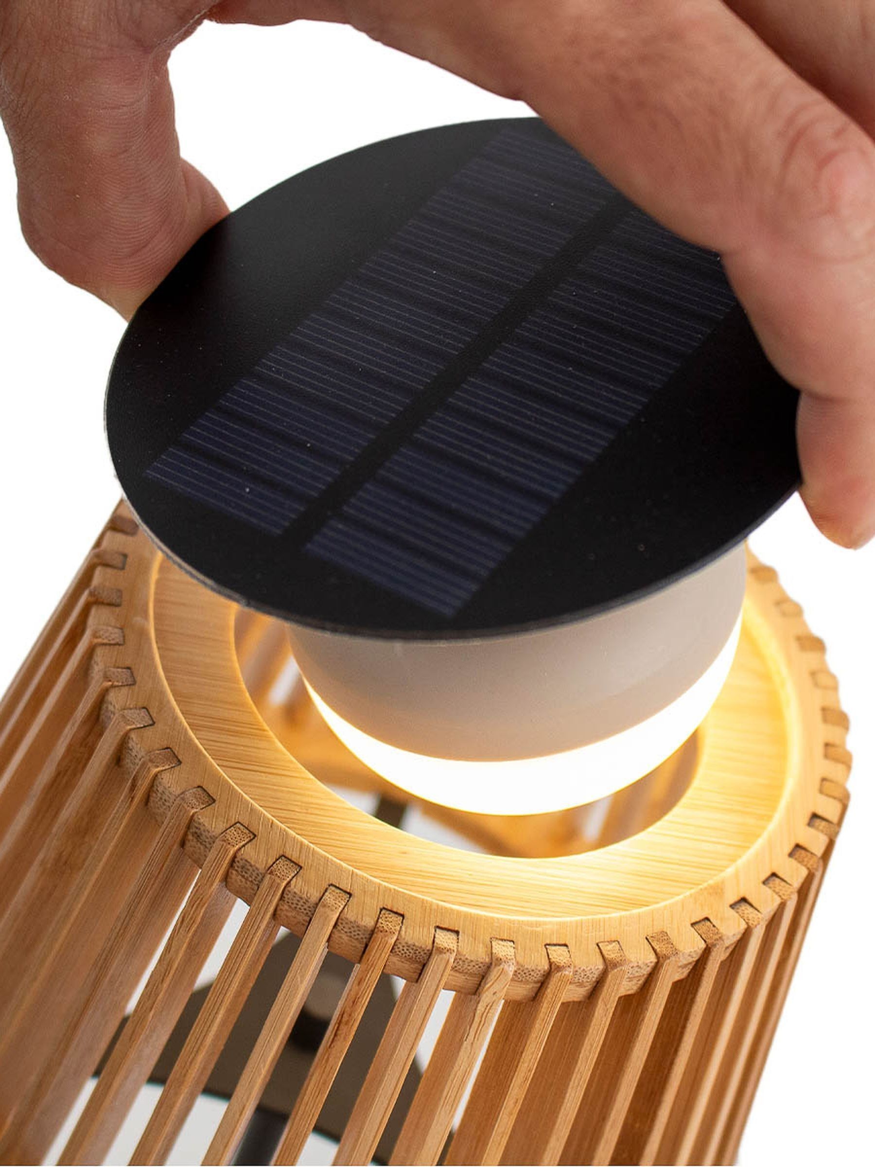 New Garden Brown Okinawa Solar Charging Table Lamp - Image 3 of 6