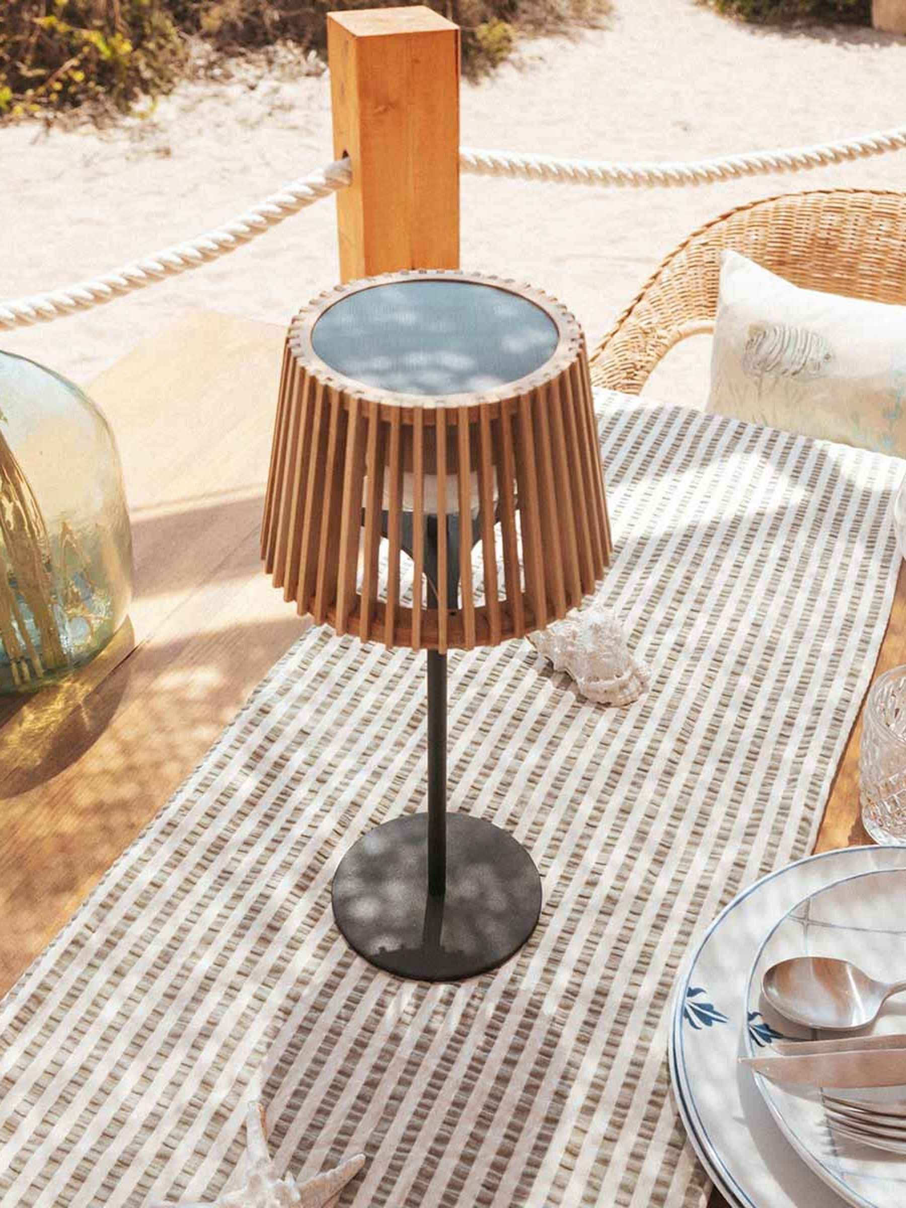 New Garden Brown Okinawa Solar Charging Table Lamp - Image 4 of 6