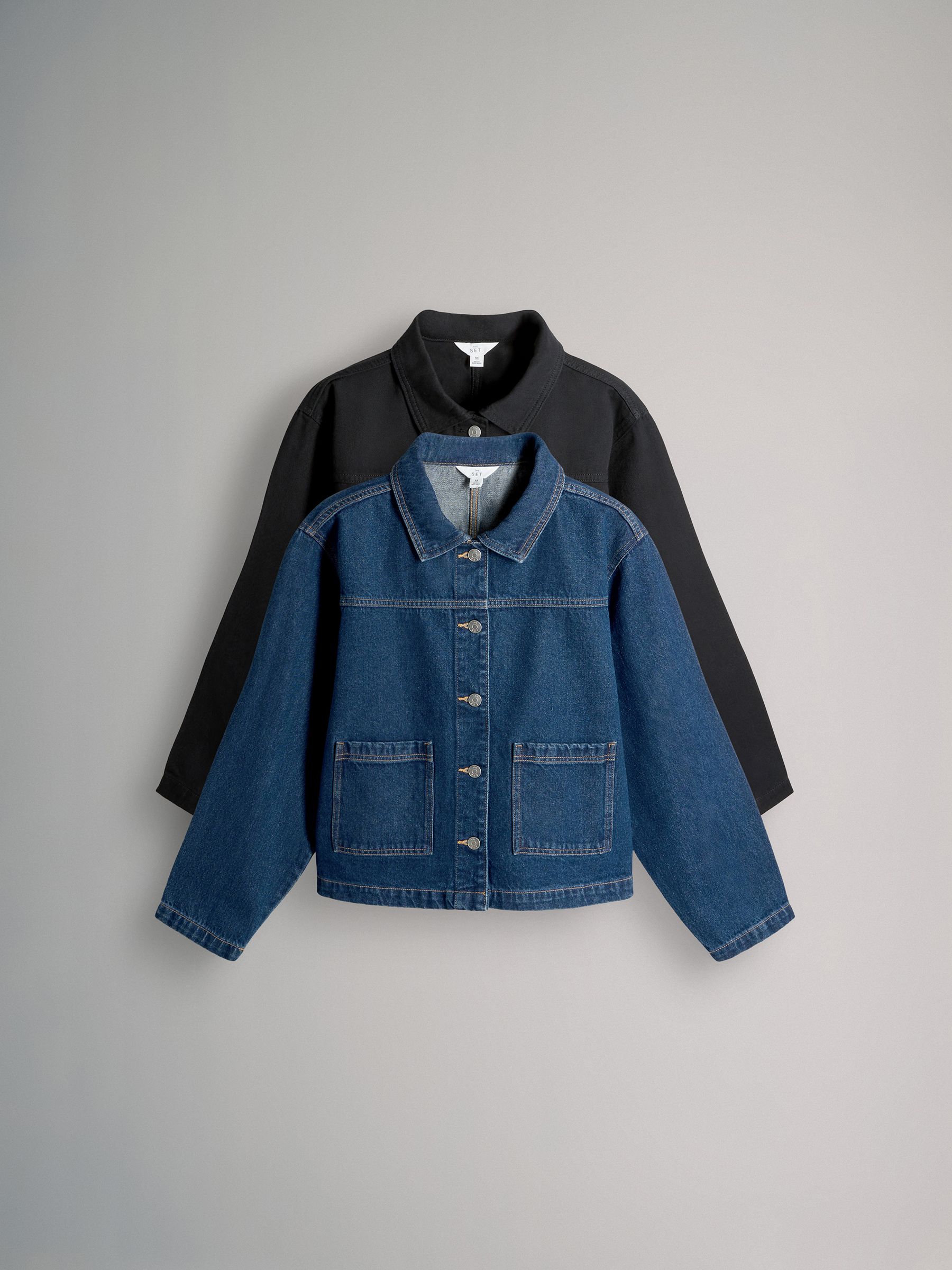 Black/Dark Blue - 2 Pack Denim Shackets - Image 1 of 5