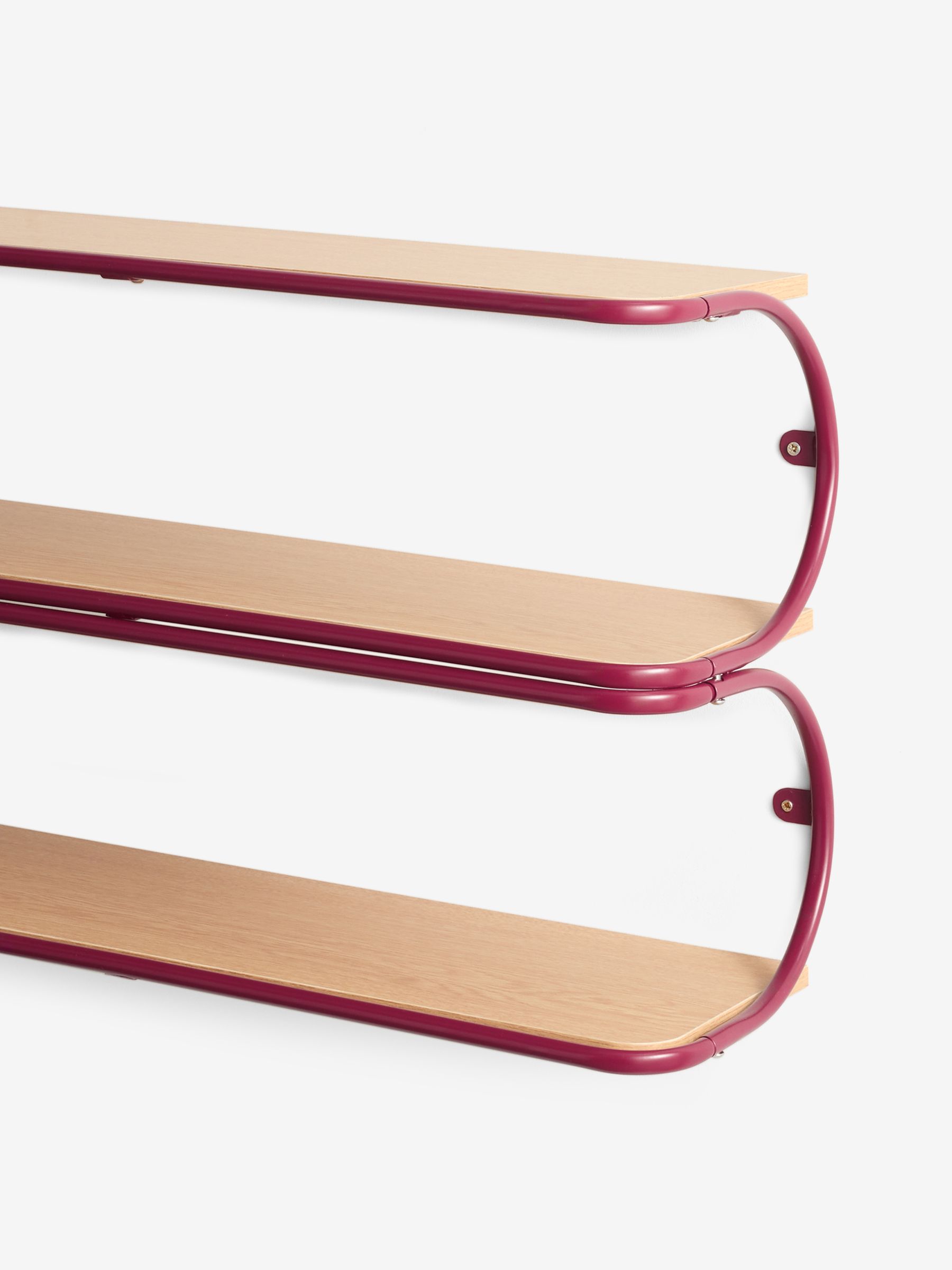 Piper Wall Shelf in Burgundy and Oak Effect - Image 5 of 5