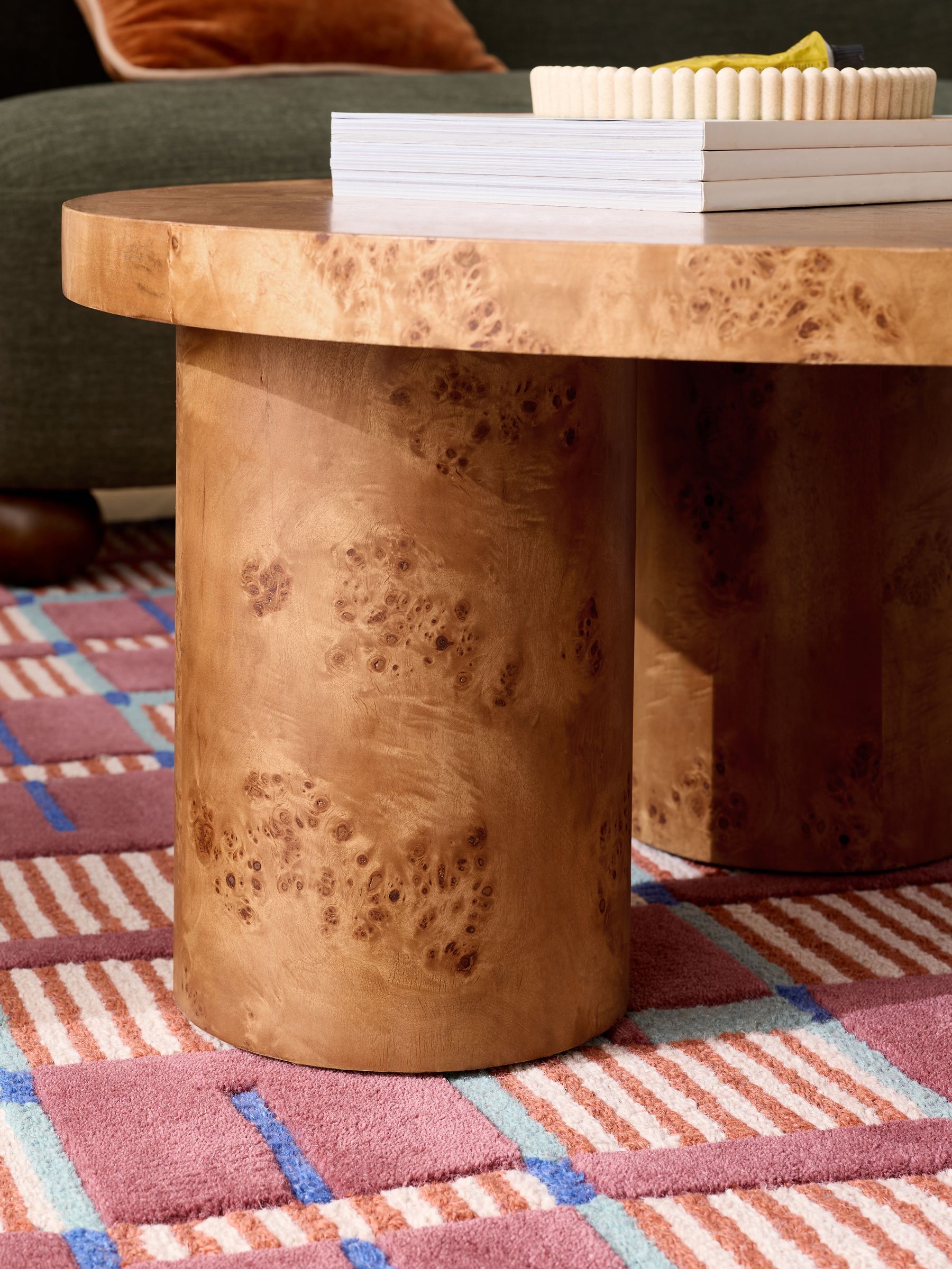 Lacey Round Coffee Table in Dark Burl Wood - Image 3 of 5