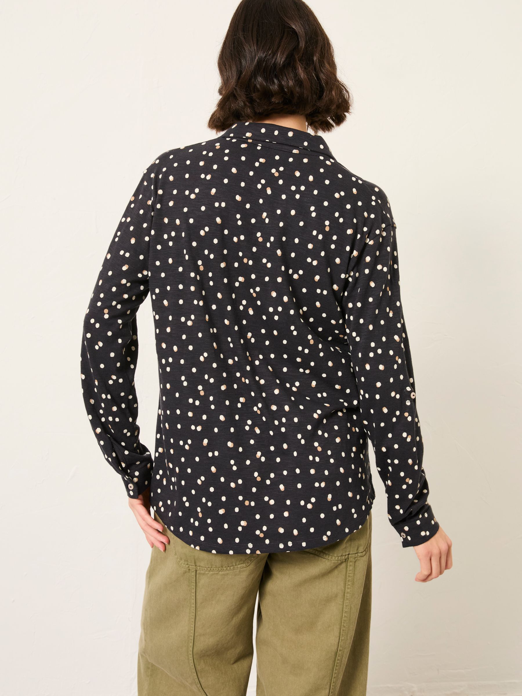 Paige Black Polka Dot Jersey Shirt - Image 2 of 6
