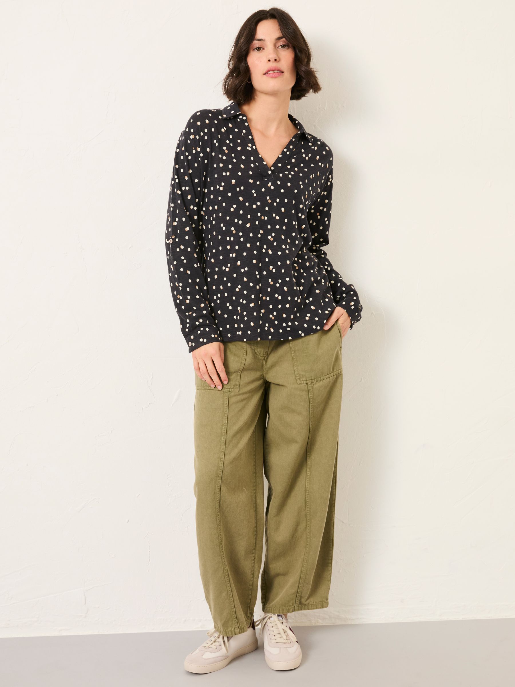 Paige Black Polka Dot Jersey Shirt - Image 5 of 6