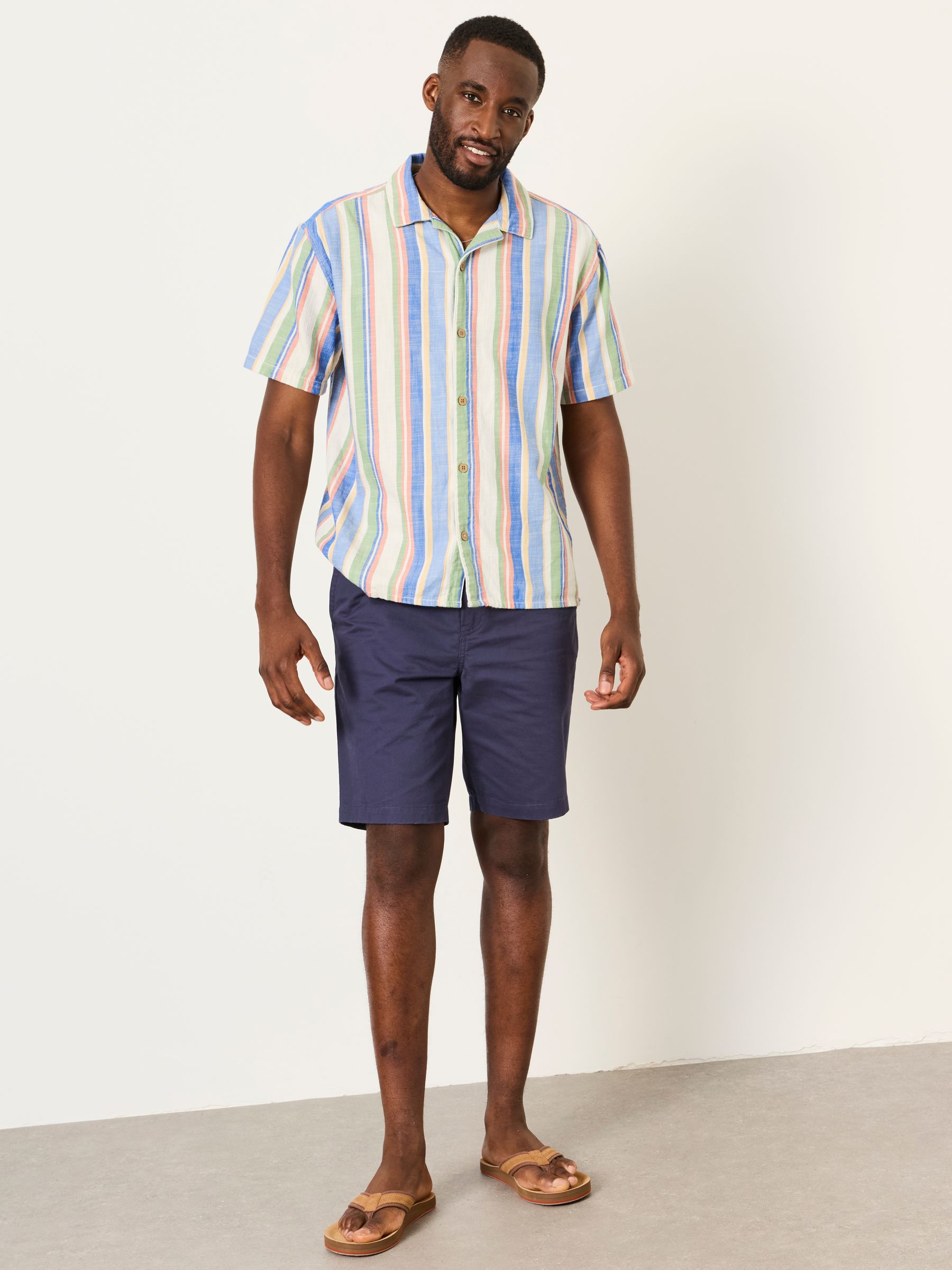 Multi Short Sleeve Relaxed Fit Deck Stripe Shirt - Image 3 of 7
