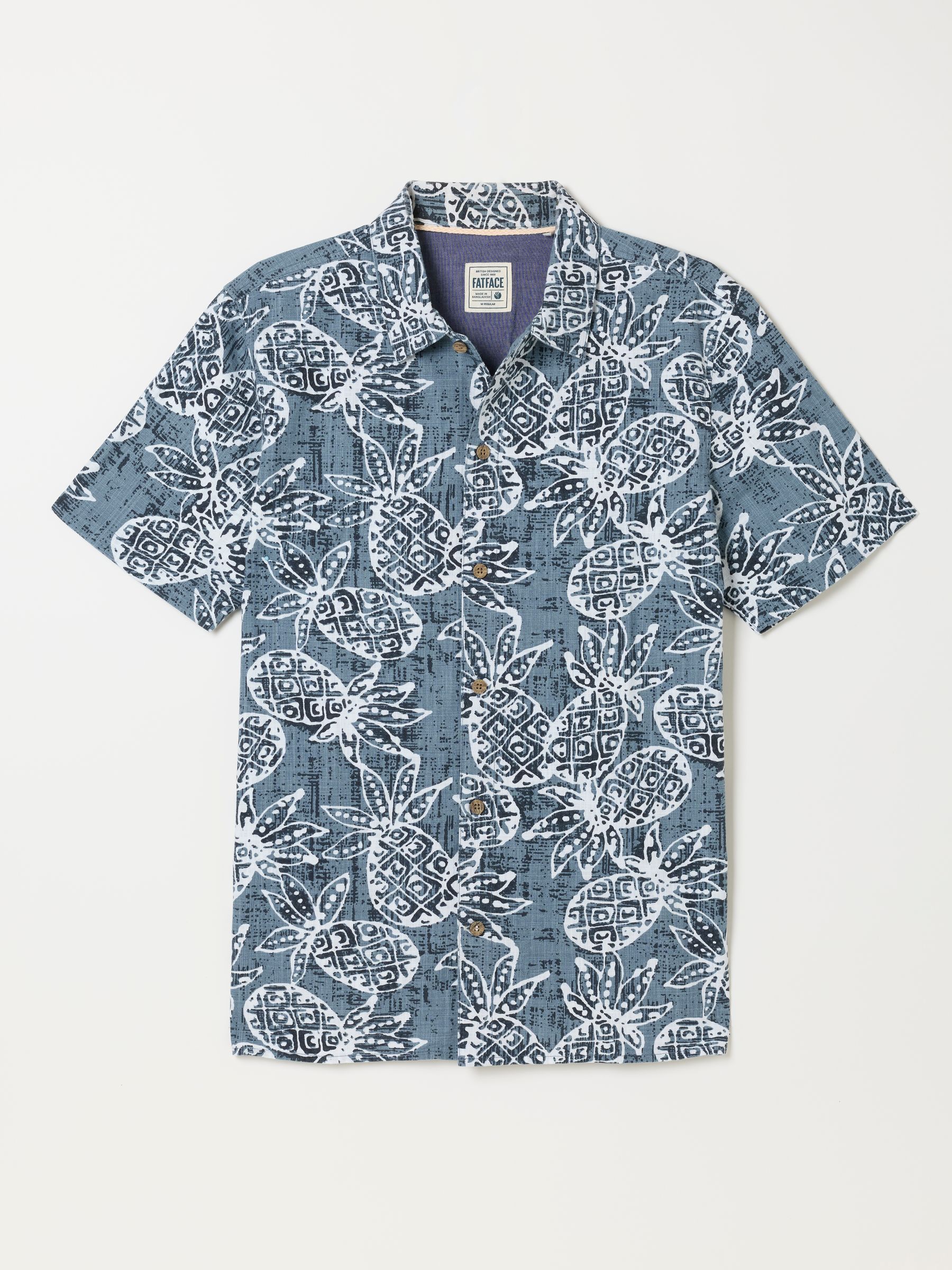 Blue Short Sleeve Pineapple Print Shirt - Image 5 of 5