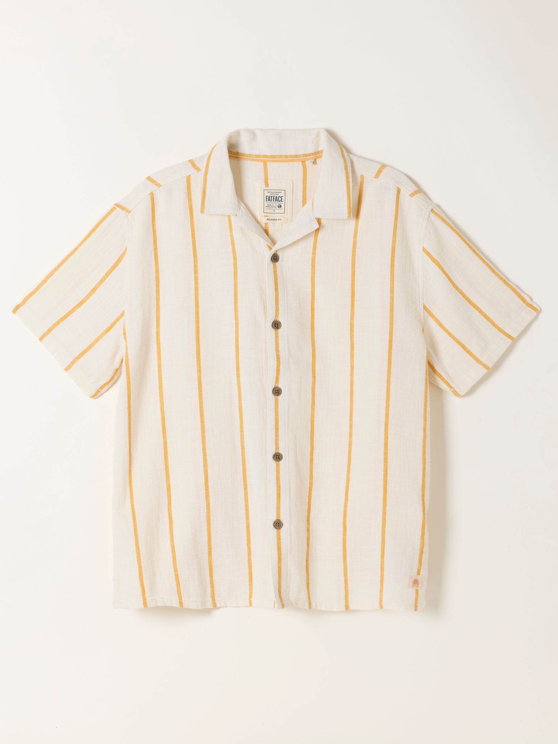 Dark Yellow Short Sleeve Relaxed Fit Brue Wide Stripe Shirt - Image 6 of 6