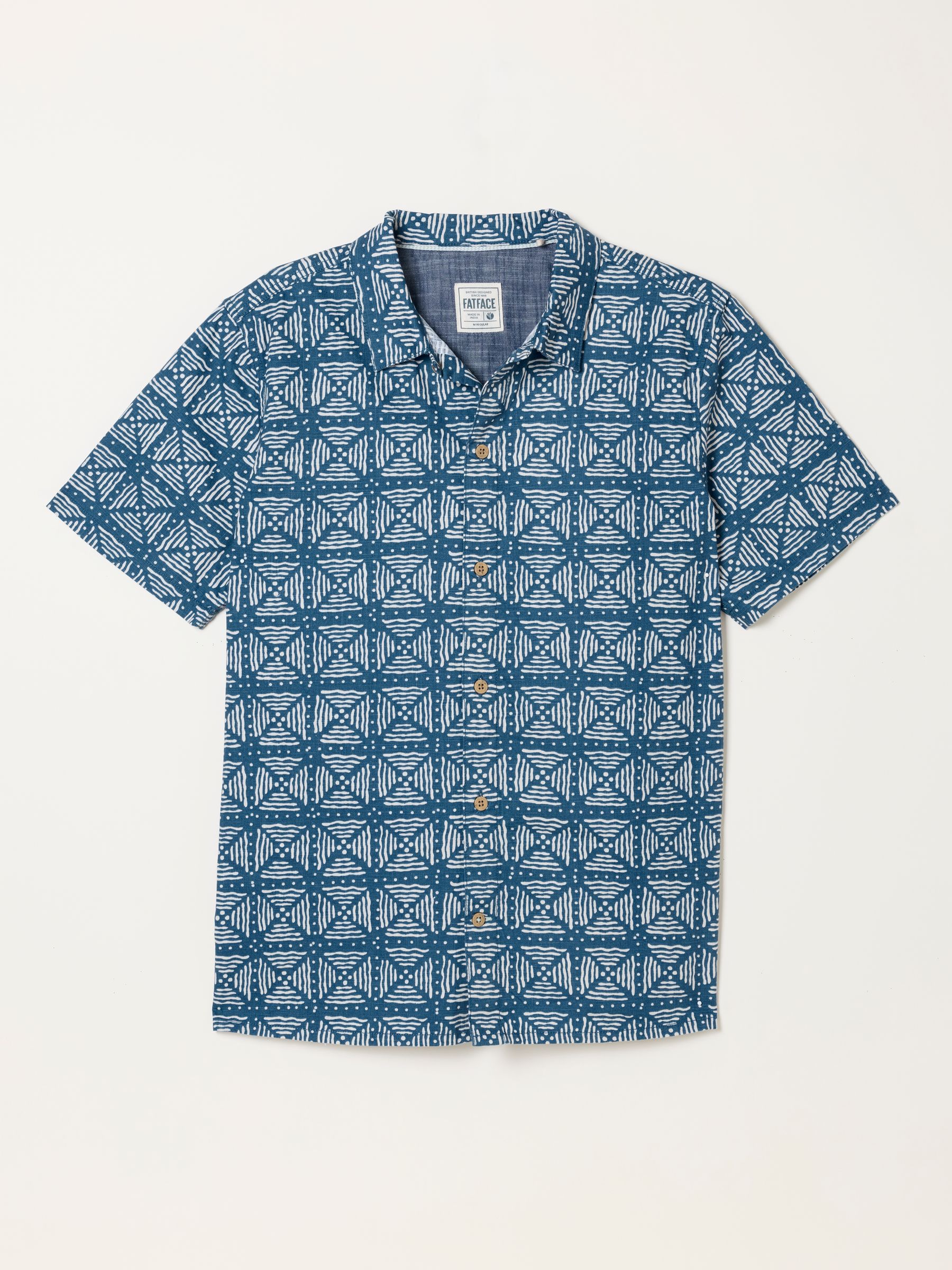 Blue Short Sleeve Geometric Doodle Pattern Shirt - Image 7 of 7