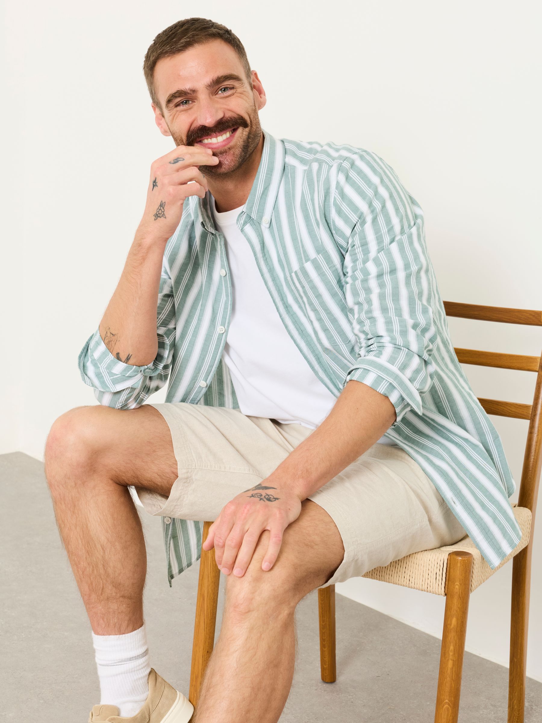 Green Long Sleeve Fynn Stripe Shirt - Image 4 of 6