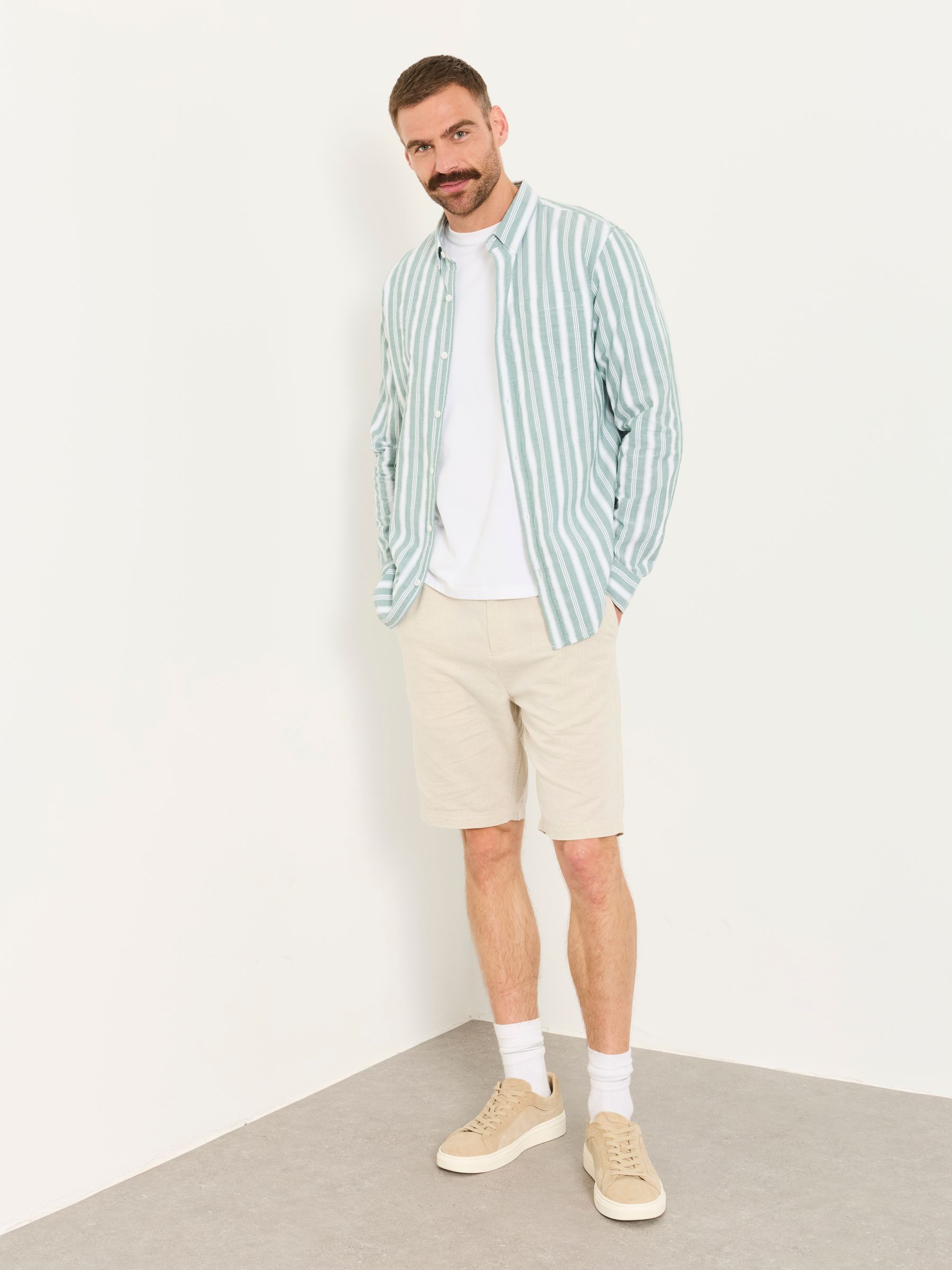 Green Long Sleeve Fynn Stripe Shirt - Image 5 of 6