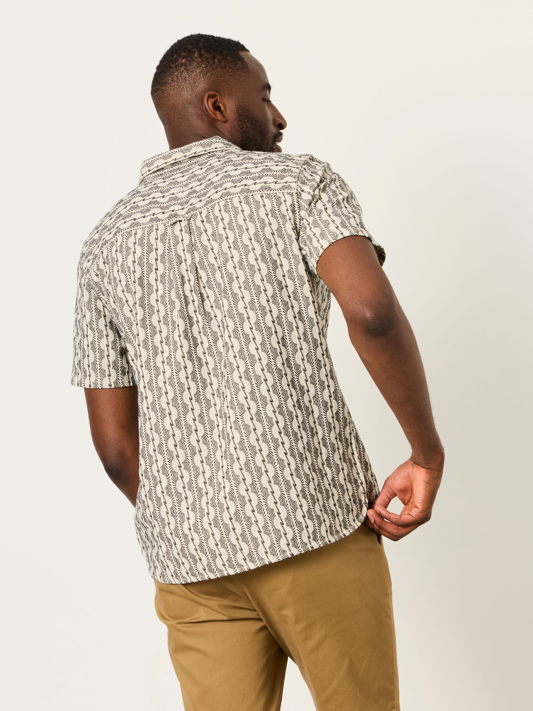 Washed Black Short Sleeve Sunset Jacquard Shirt - Image 2 of 6