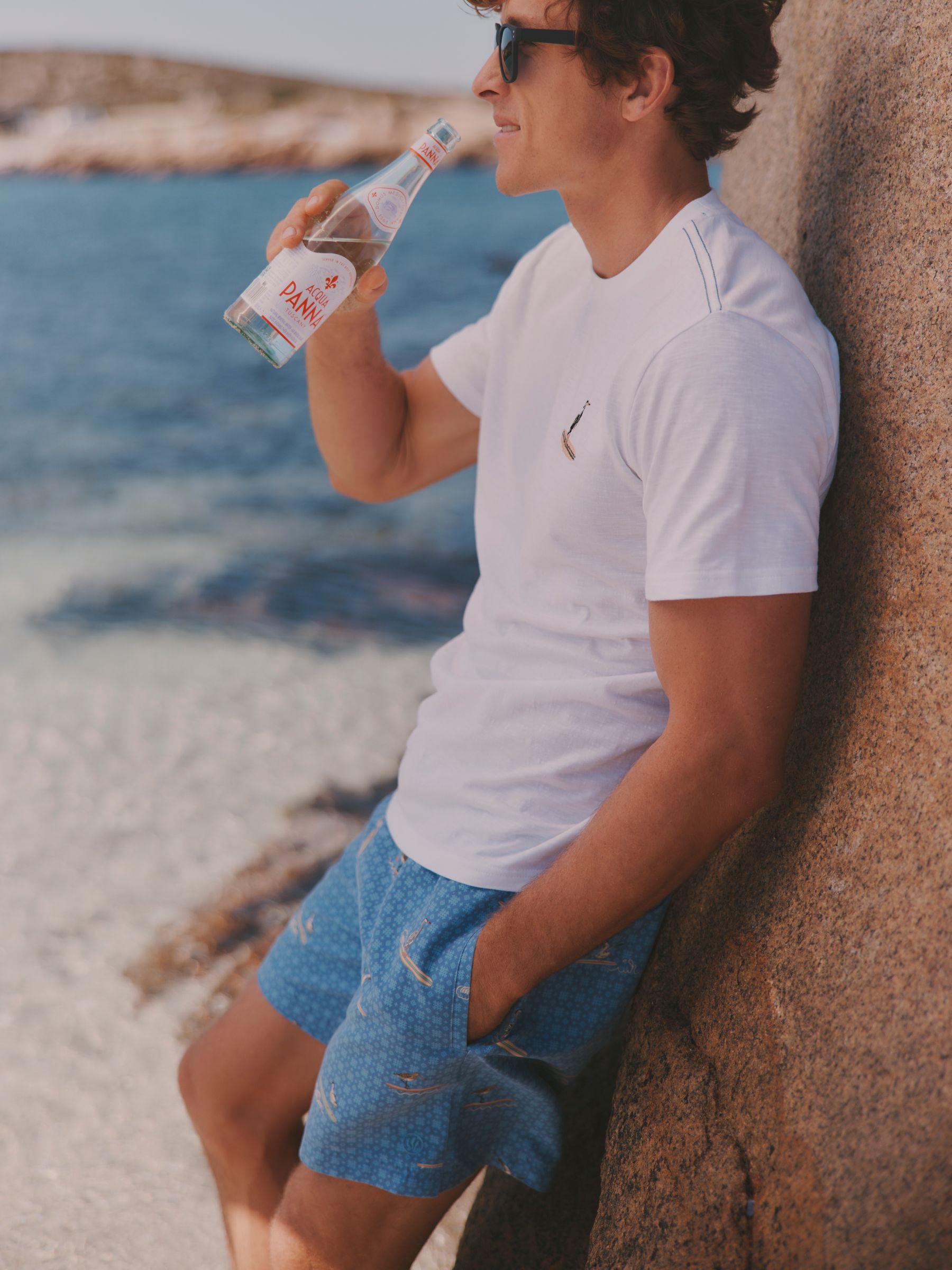 Mid Blue Surfing Birds Swim Short - Image 5 of 6