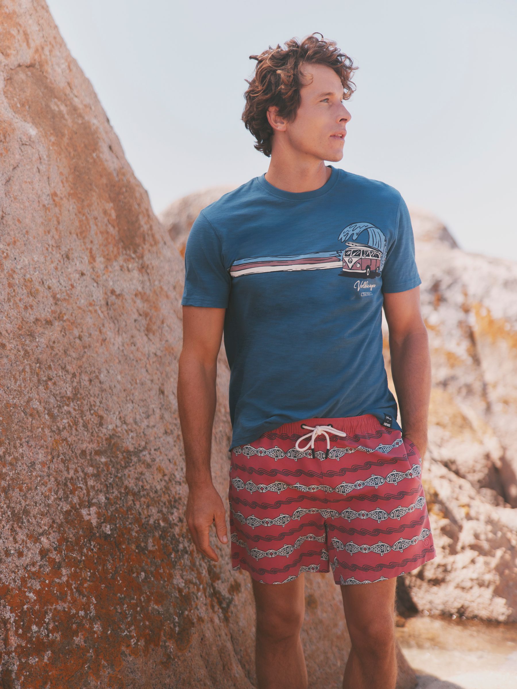 Pink Fish Stripe Swim Short - Image 3 of 6