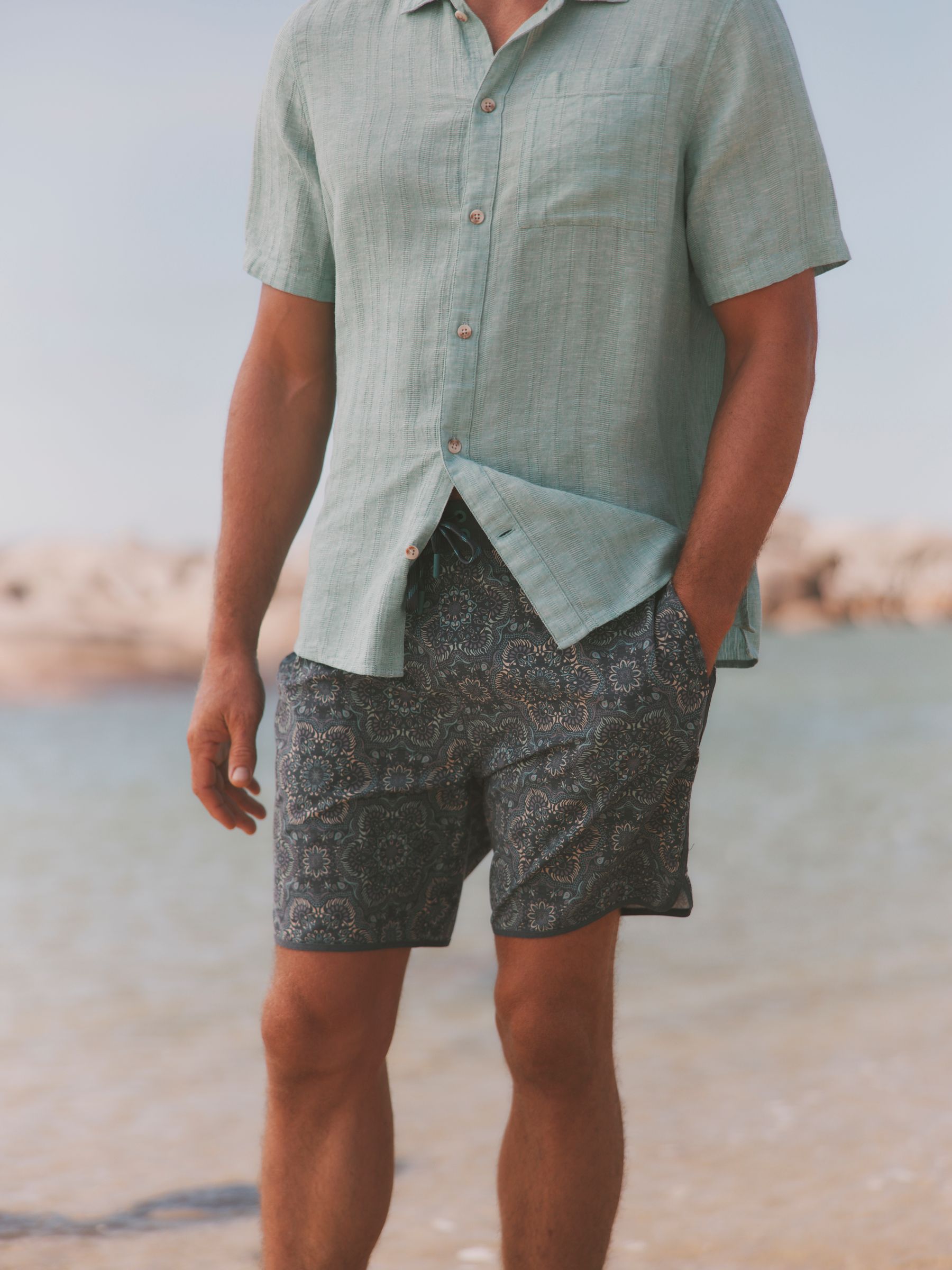 Navy Geo Flower Board Short - Image 5 of 5