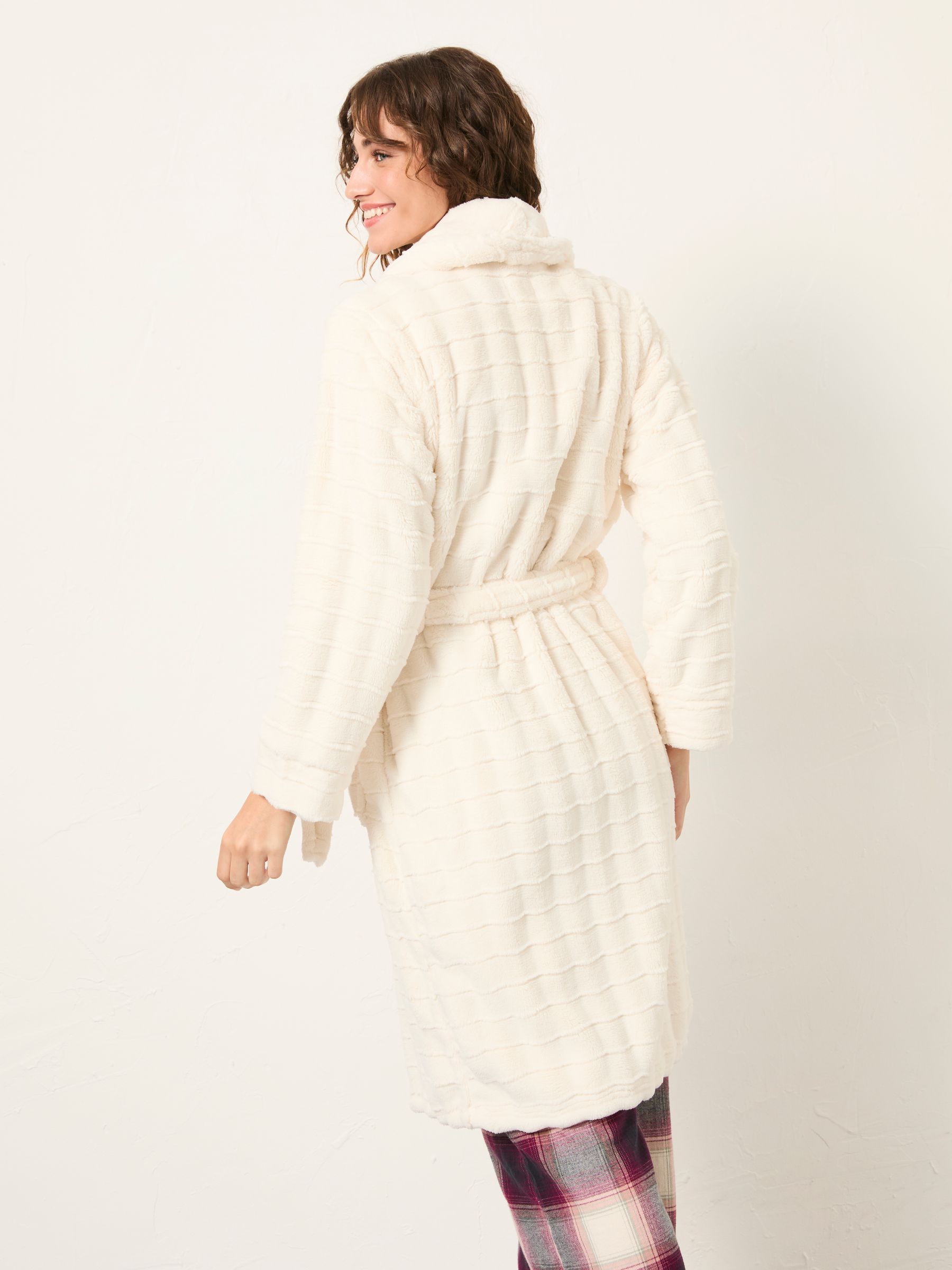 Ivory Cosy Textured Dressing Gown - Image 2 of 5