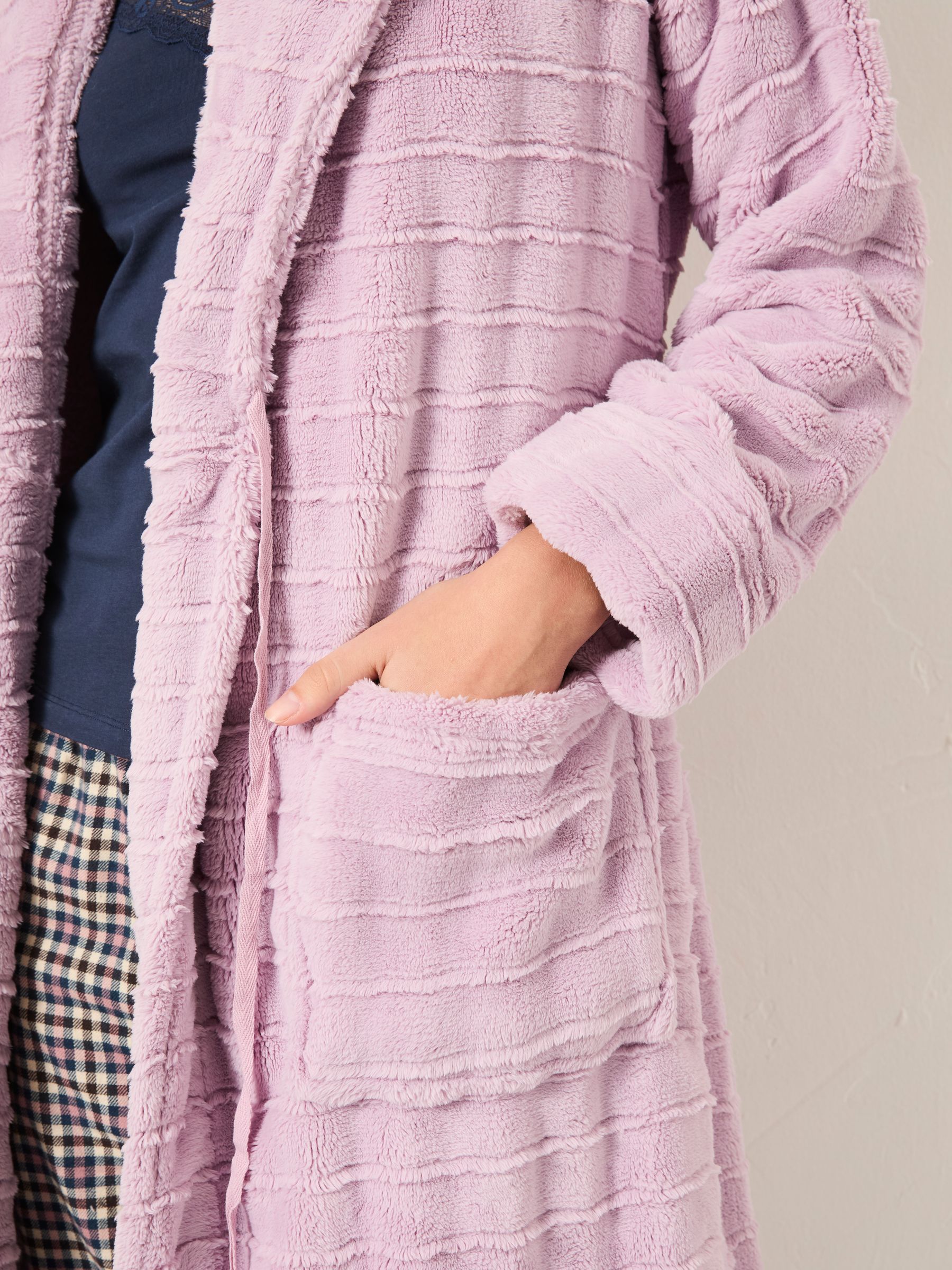 Lilac Purple Cosy Textured Dressing Gown - Image 3 of 5