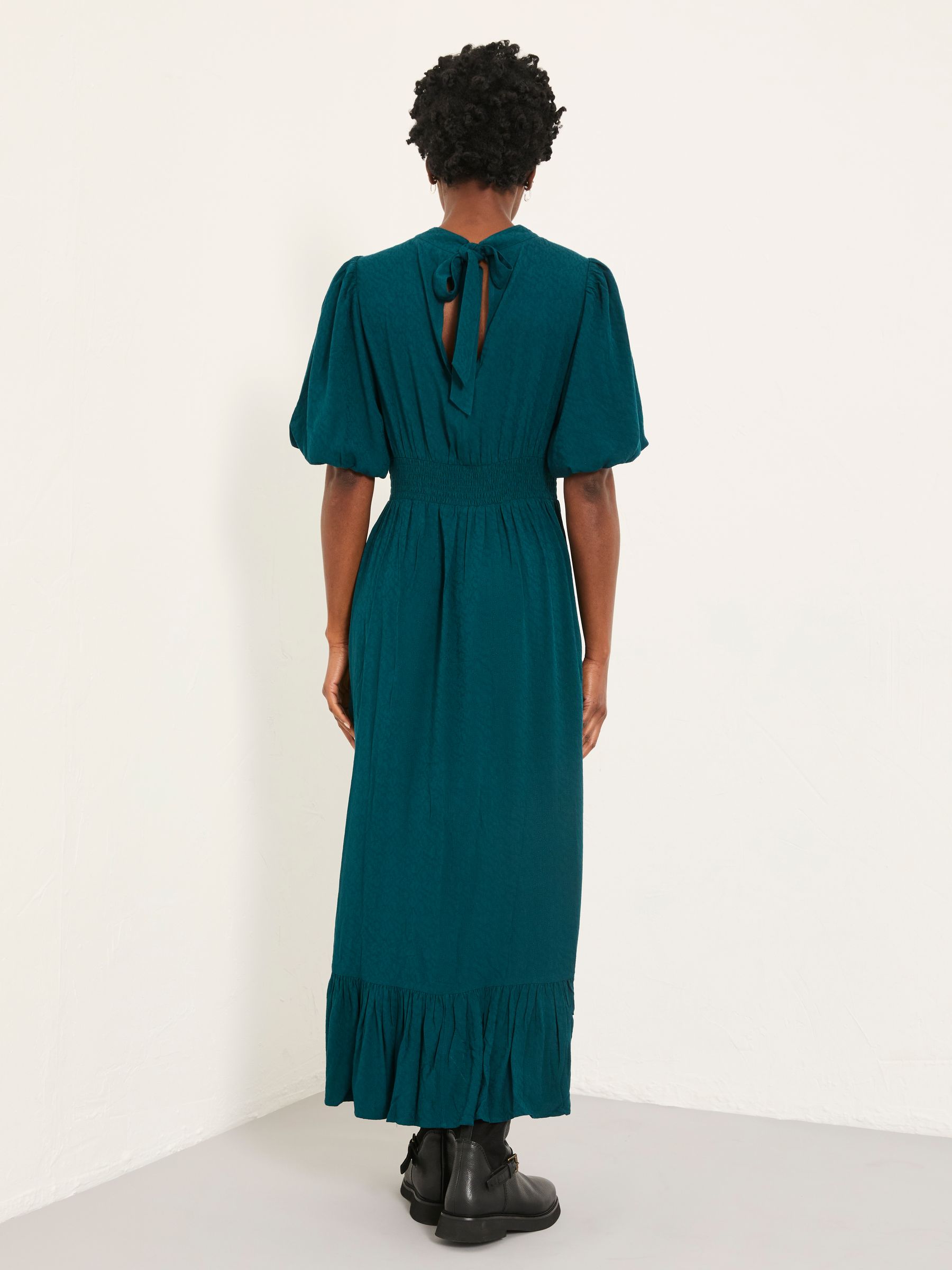Mila Teal Blue Regular Midi Dress - Image 2 of 7
