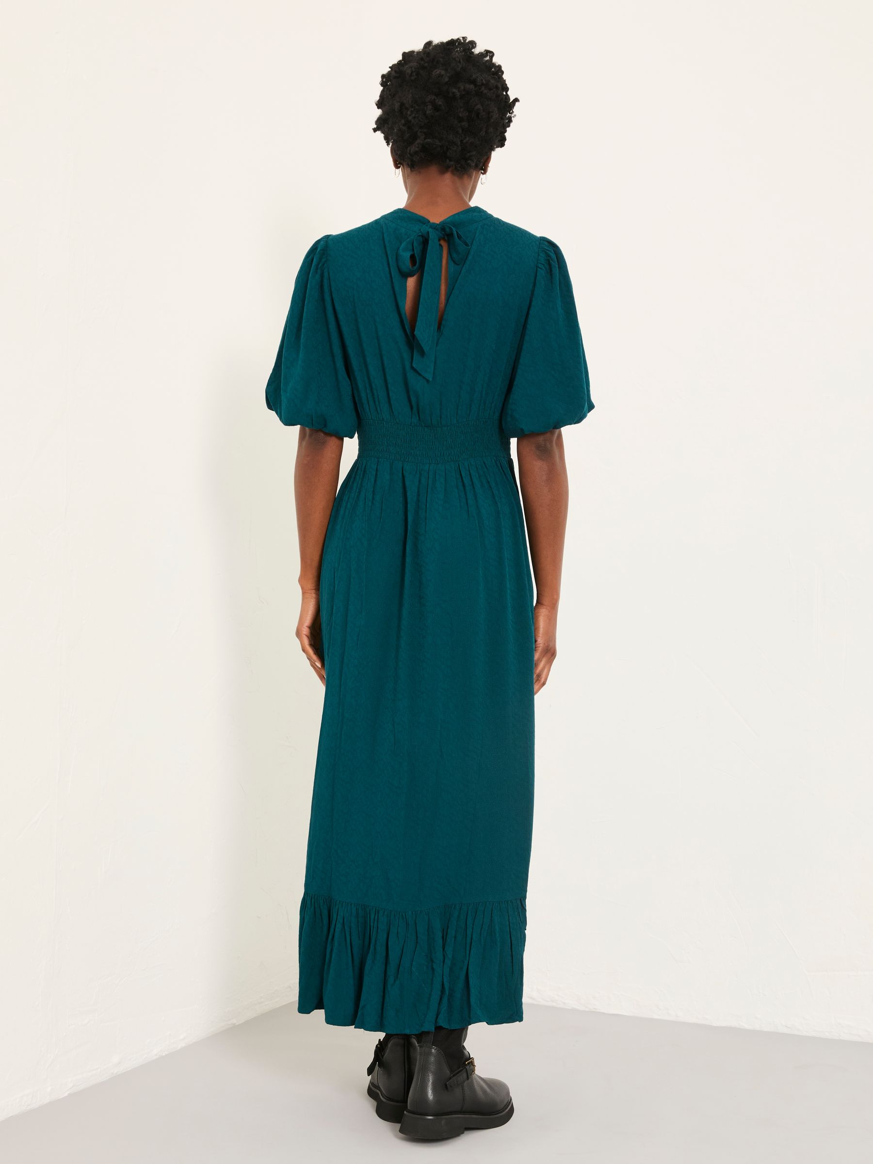 Mila Teal Blue Petite Midi Dress - Image 2 of 7