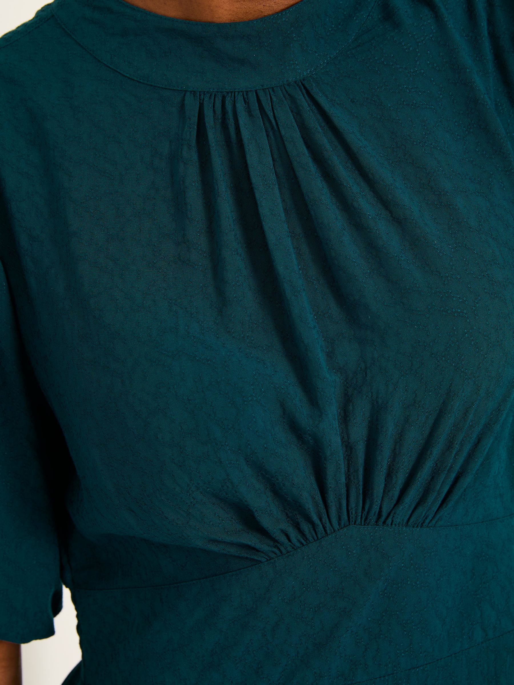 Mila Teal Blue Petite Midi Dress - Image 6 of 7