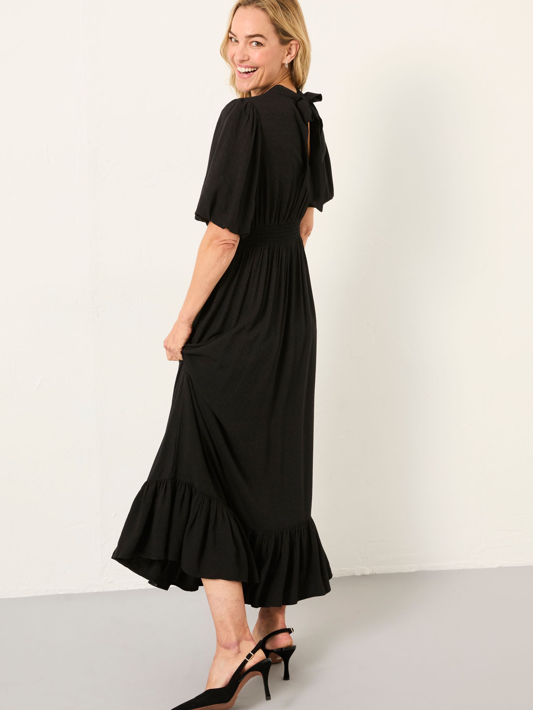 Mila Black Petite Midi Dress - Image 2 of 7