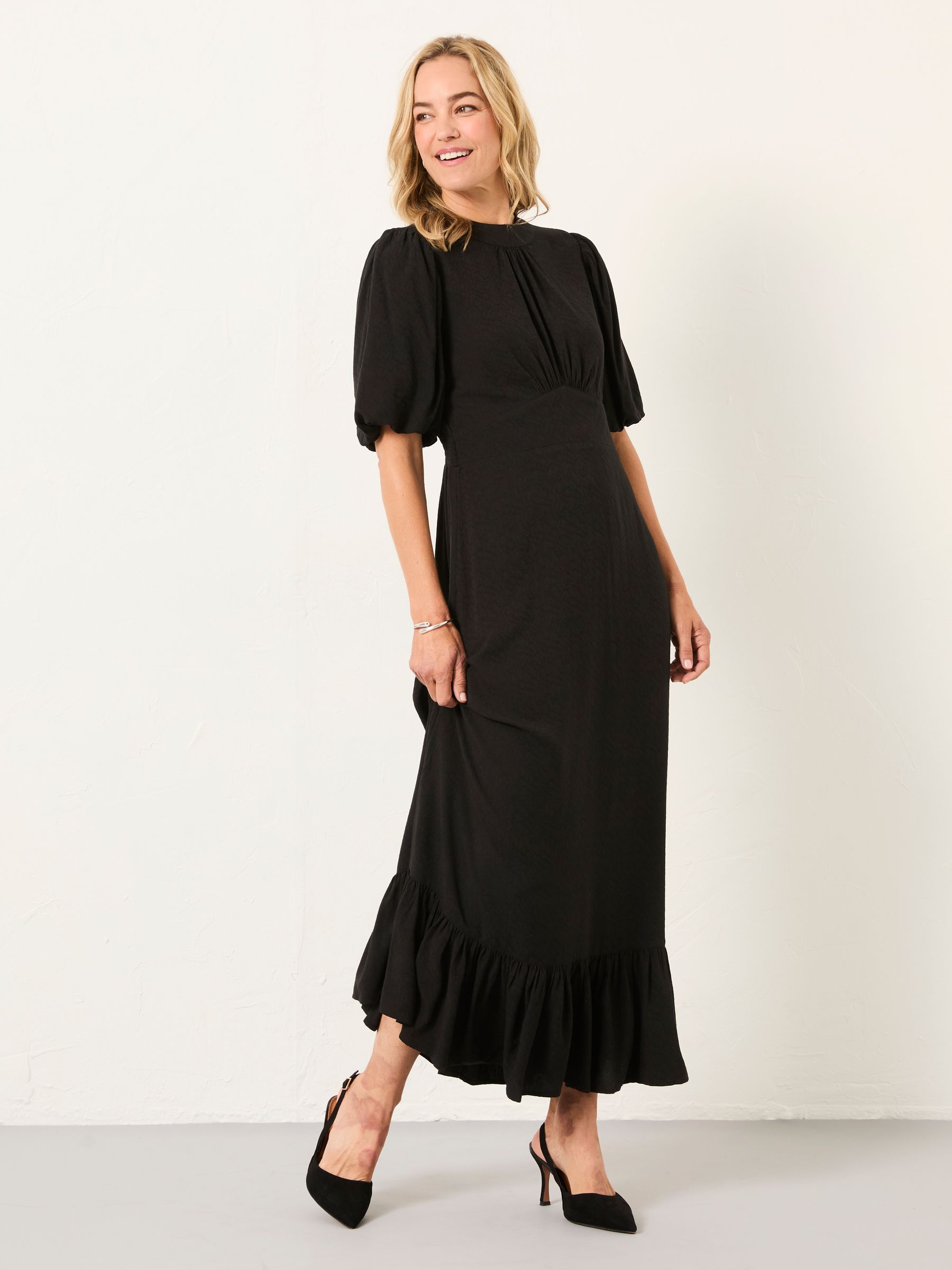 Mila Black Petite Midi Dress - Image 3 of 7