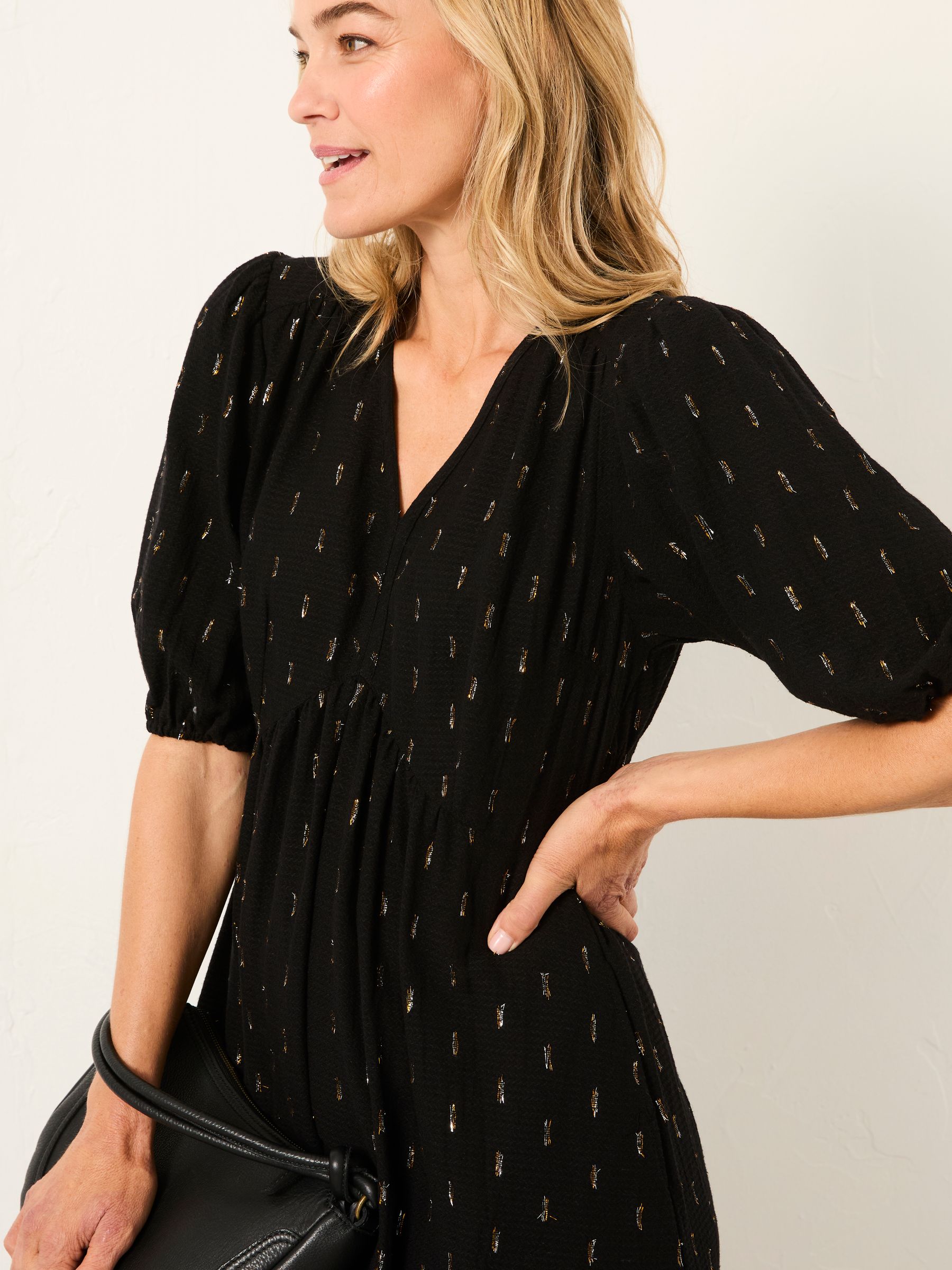 Milly Black Regular Metallic Midi Dress - Image 5 of 7