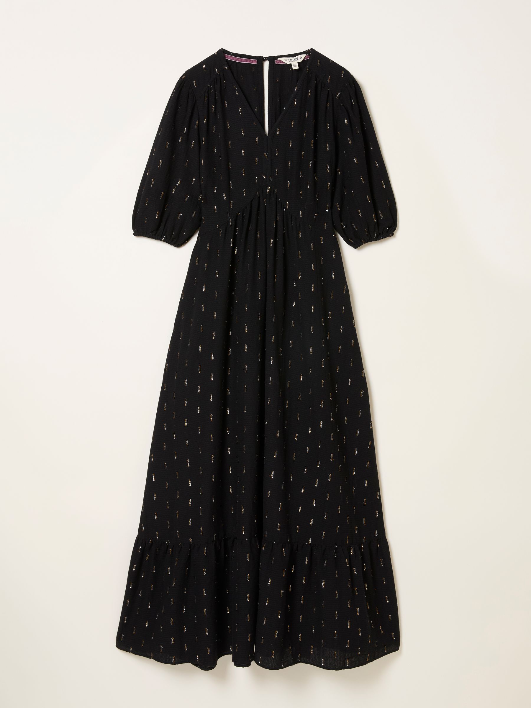 black metallic midi dress Baltic Born Womens Ciara Ruched Midi Dress | Black Metallic