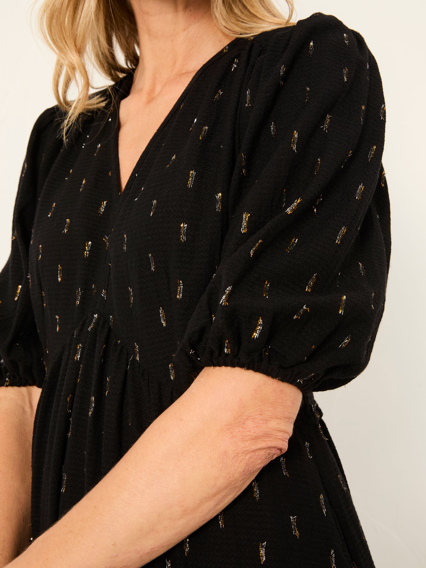 Milly Black Regular Metallic Midi Dress - Image 6 of 7