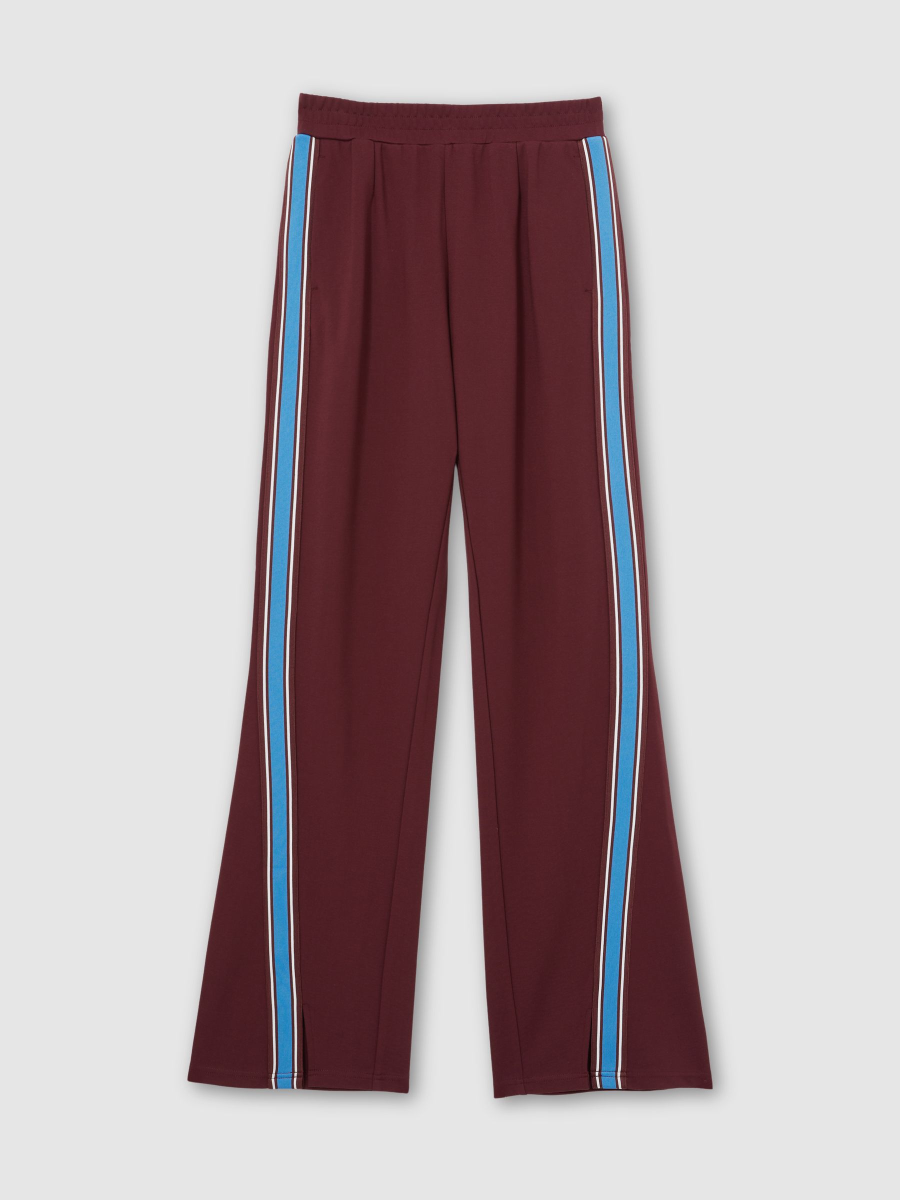 The Upside Side-Stripe Flared Trousers in Dark Red - Image 1 of 2