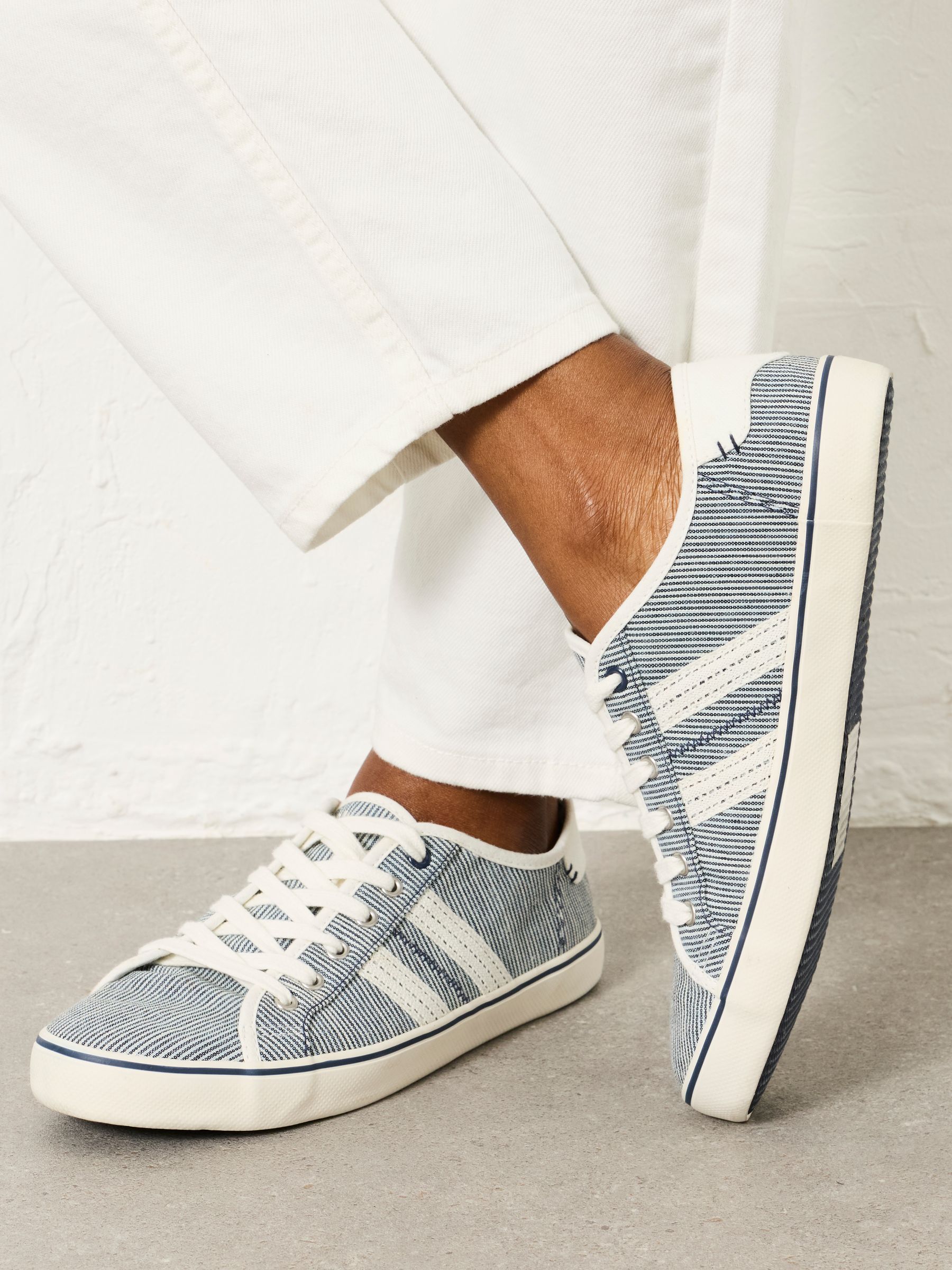 Lola Navy Canvas Trainer - Image 1 of 4