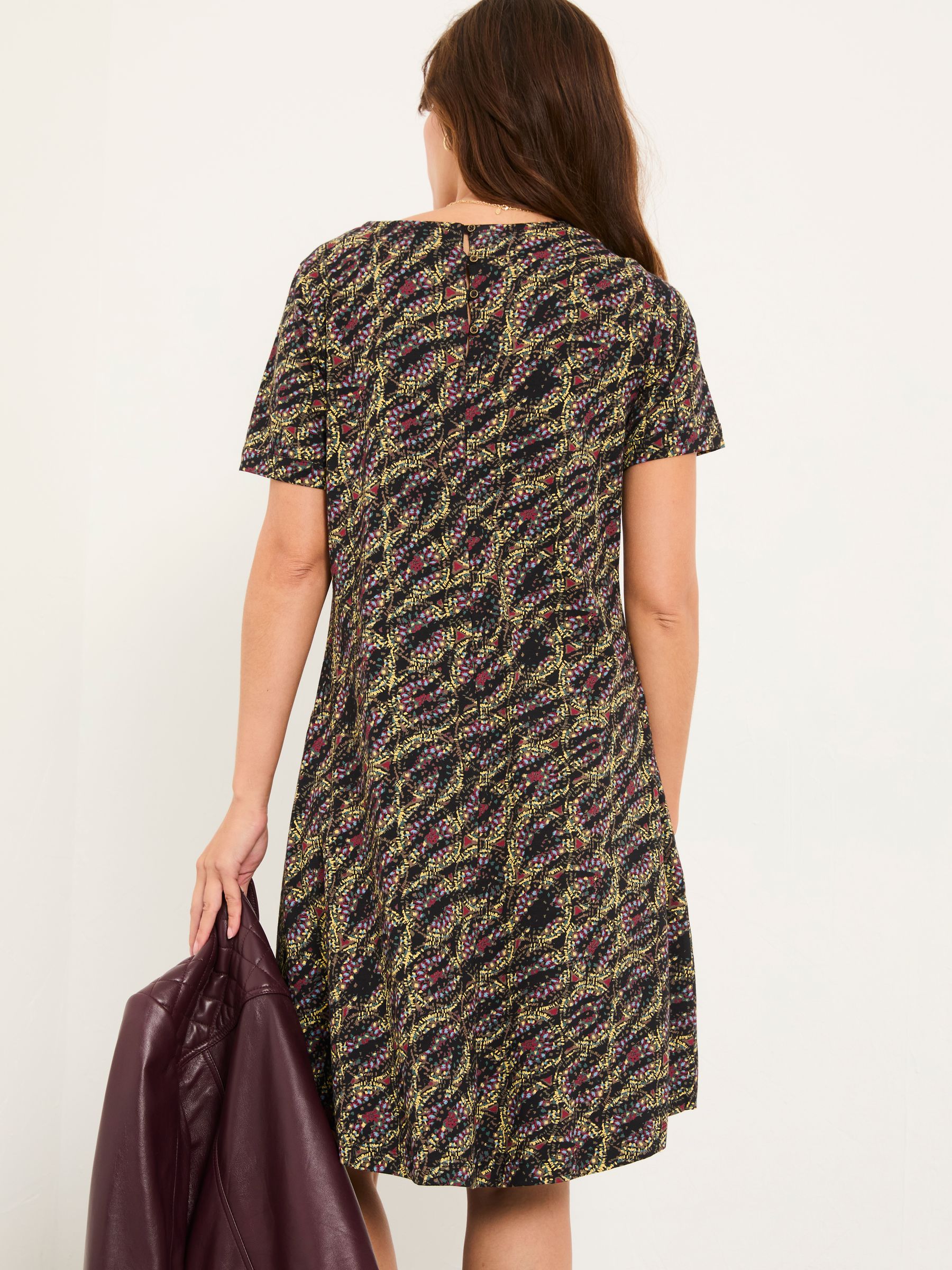 Simone Black Sketchy Texture Regular Jersey Dress - Image 2 of 5