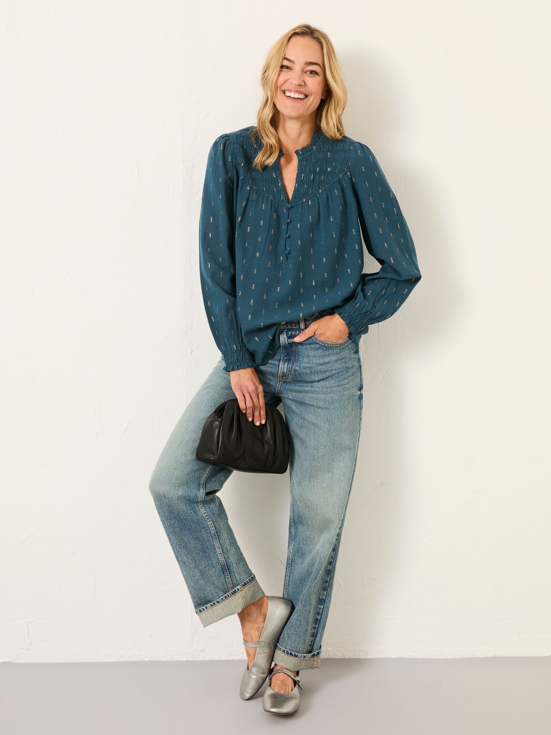 Elsbeth Teal Blue Blouse - Image 5 of 6