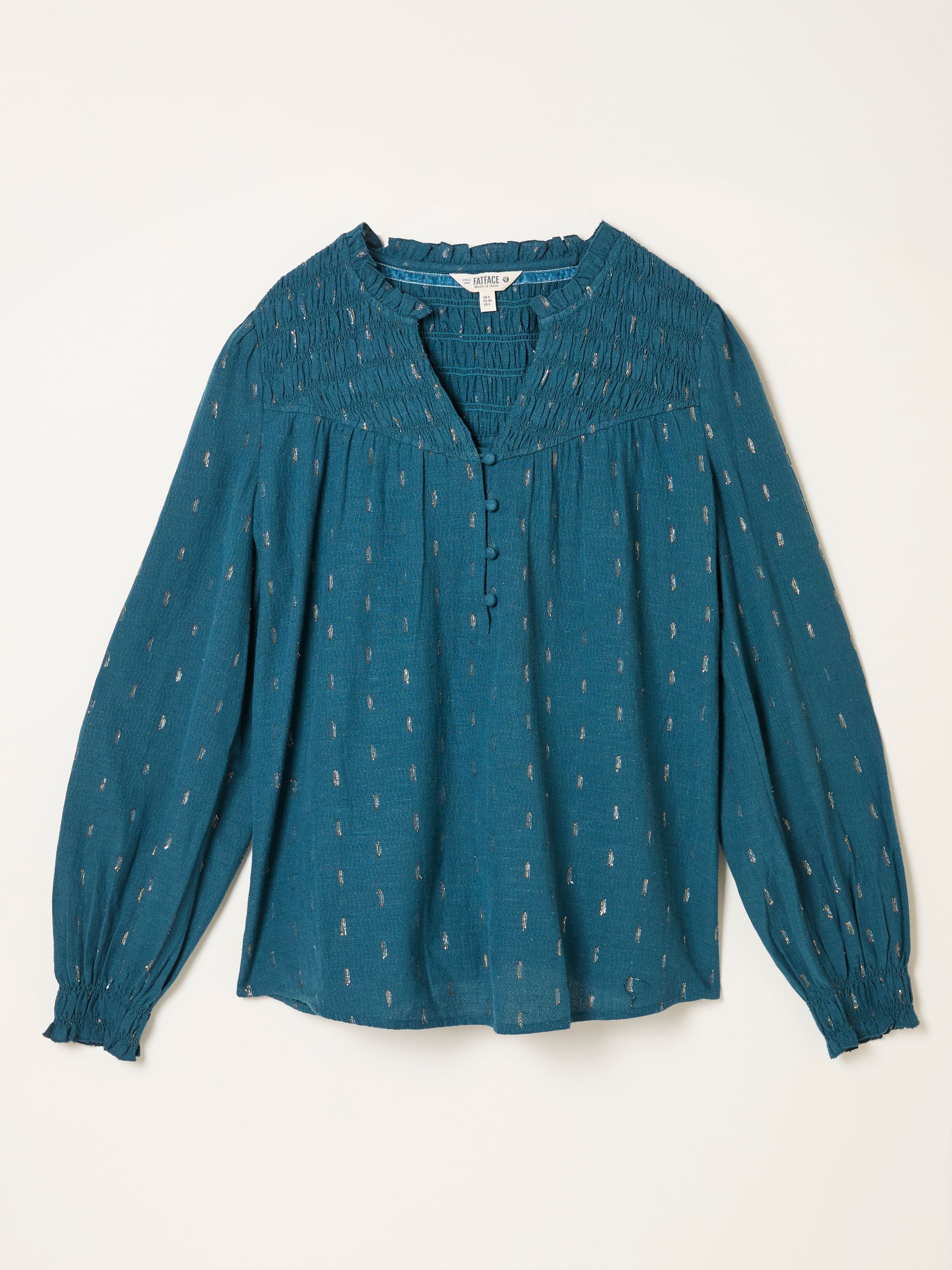 Elsbeth Teal Blue Blouse - Image 6 of 6 Elsbeth Teal Blue Blouse - Image 6 of 6