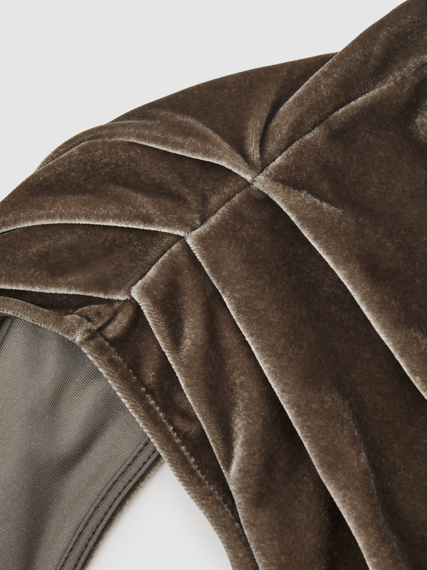 Velvet Cut-Out Long-Sleeve Top in Mocha Brown - image 3