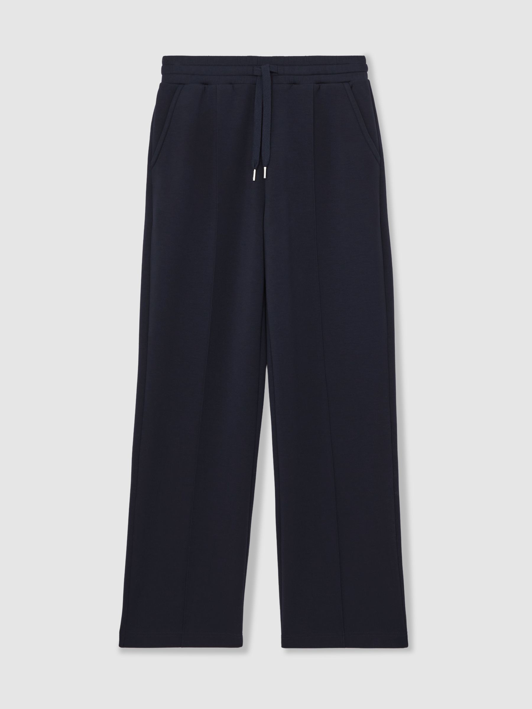Modal-Blend Interlock Wide-Leg Joggers in Navy - Image 2 of 6