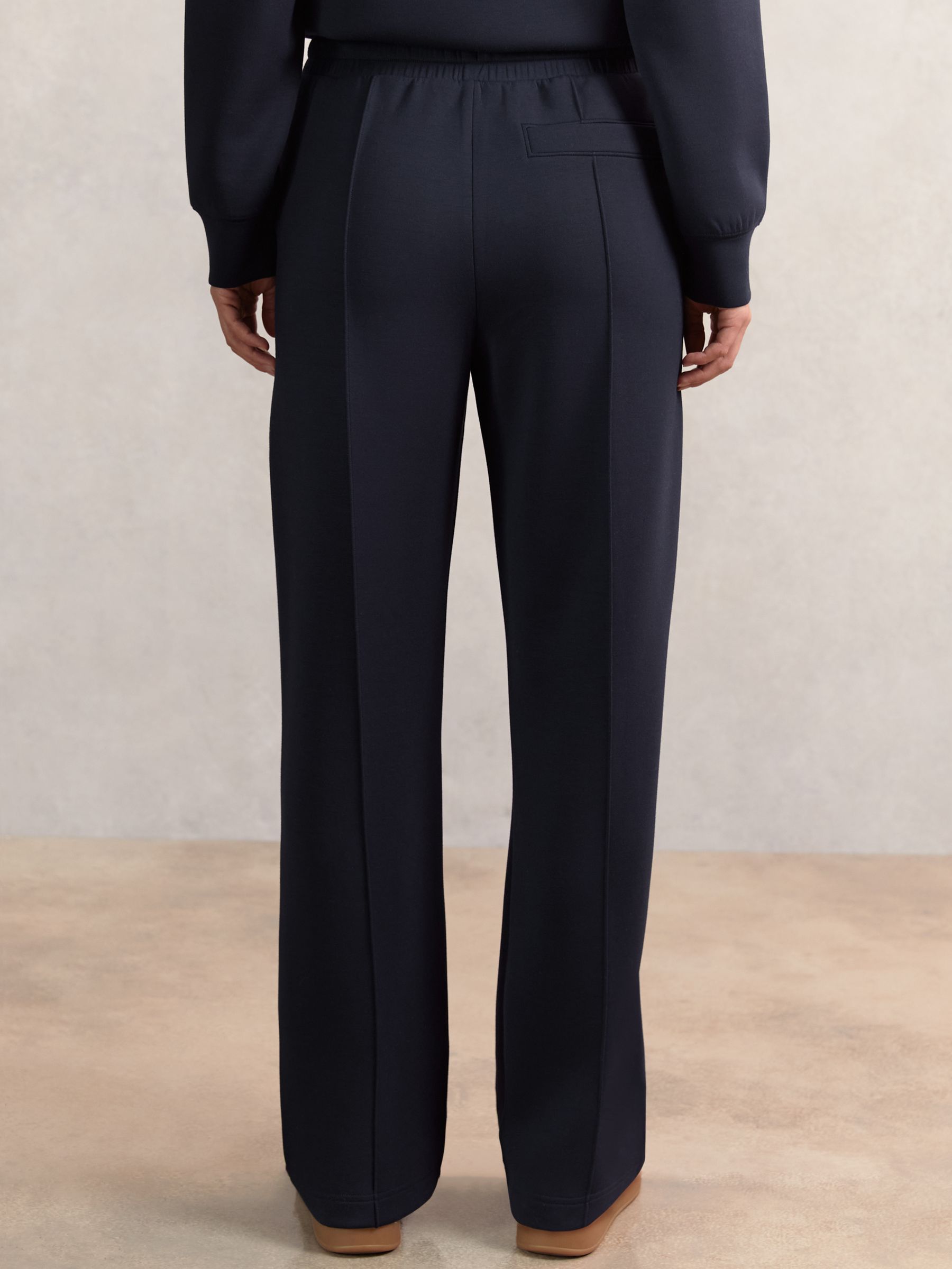 Premium Interlock Wide-Leg Joggers in Navy - image 5