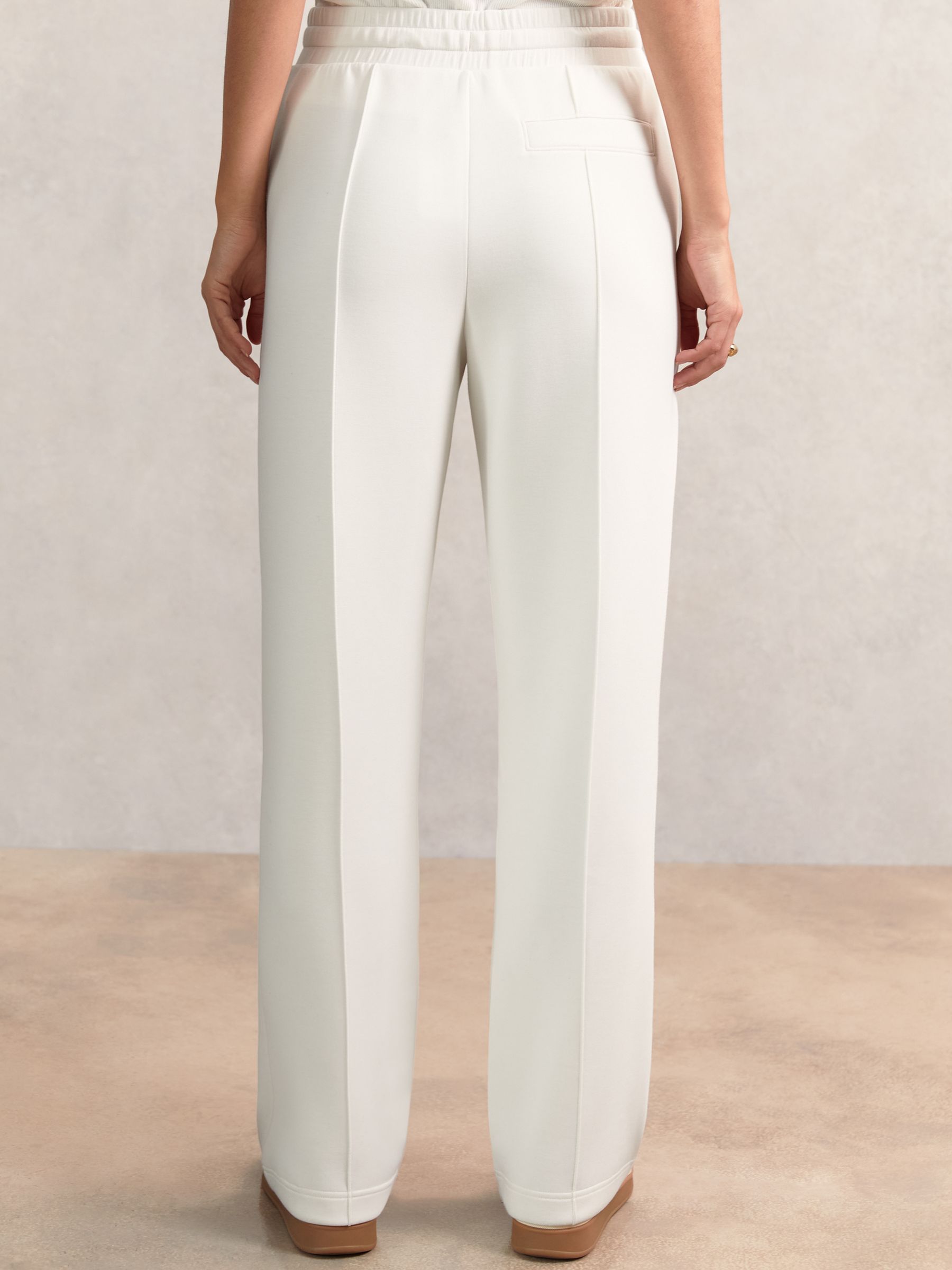 Petite Premium Interlock Wide-Leg Joggers in Ivory - image 4
