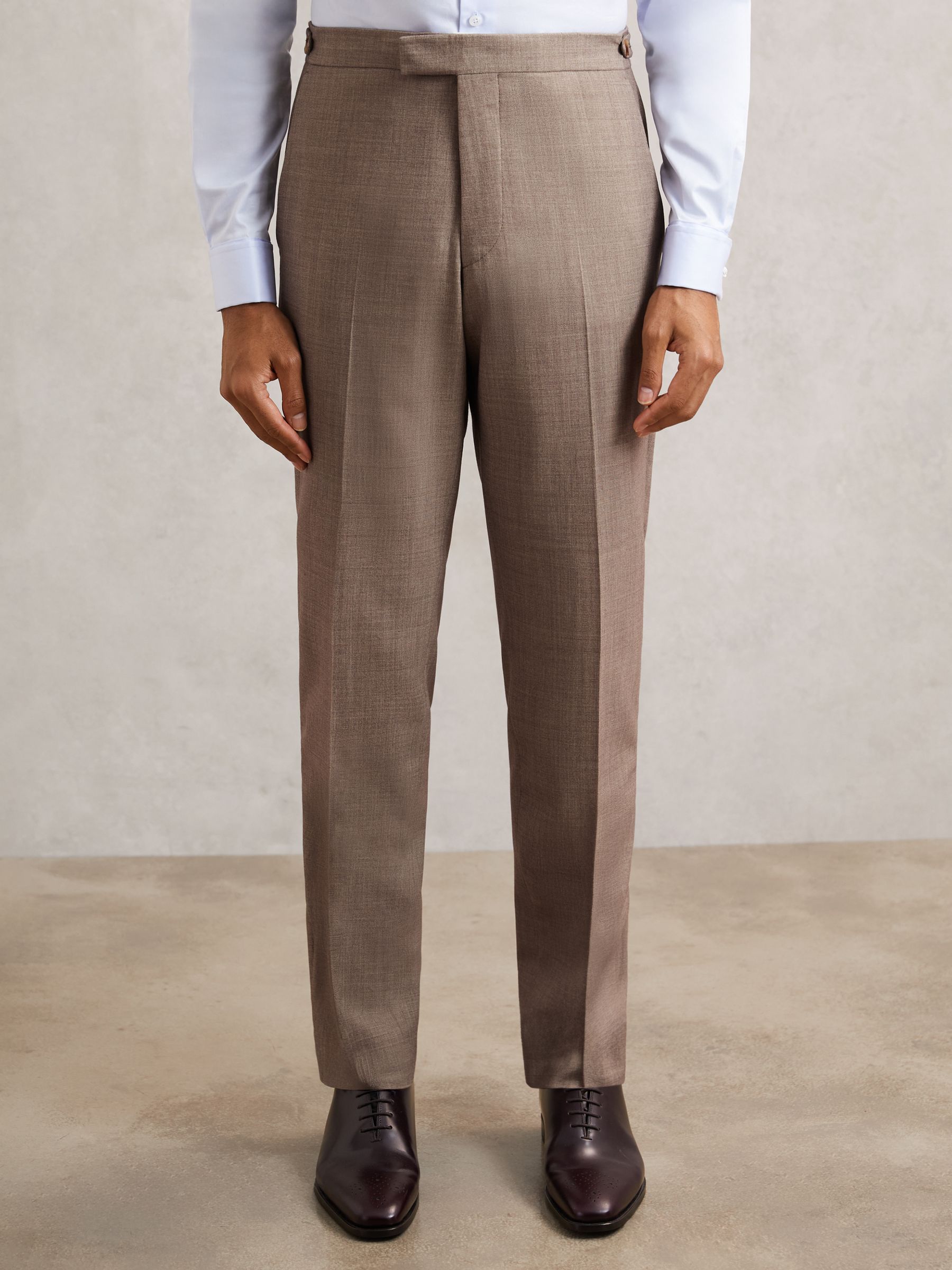 Slim-Fit Textured Suit Trousers With Wool in Brown - Image 3 of 6