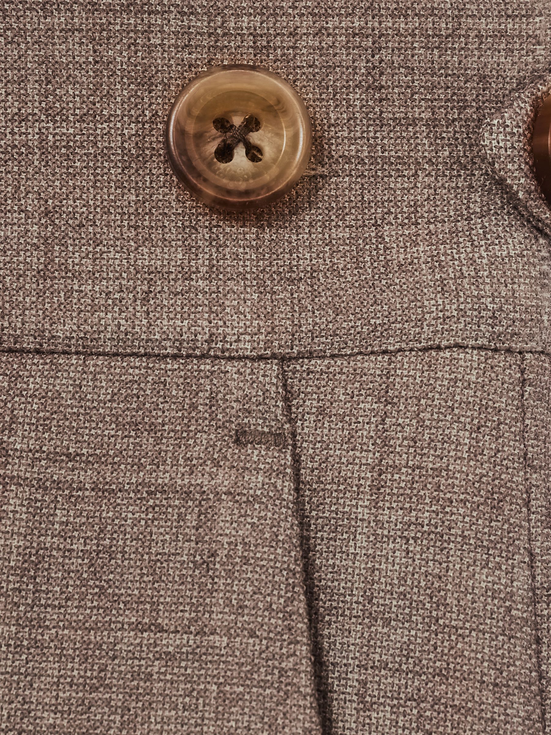 Tailored-Fit Textured Suit Trousers With Wool in Brown - image 3
