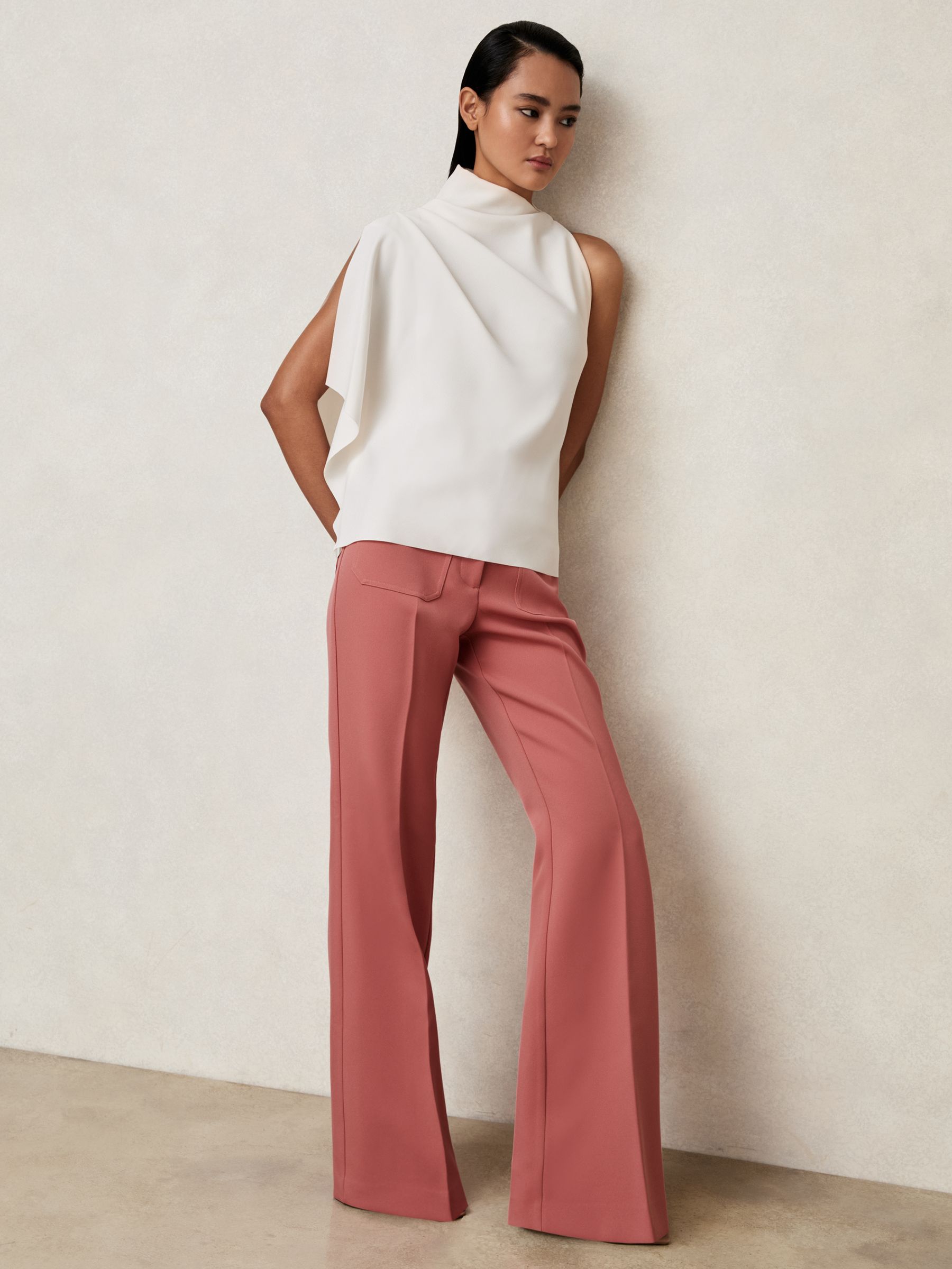 One-Shoulder Draped Top in Ivory - Image 4 of 6