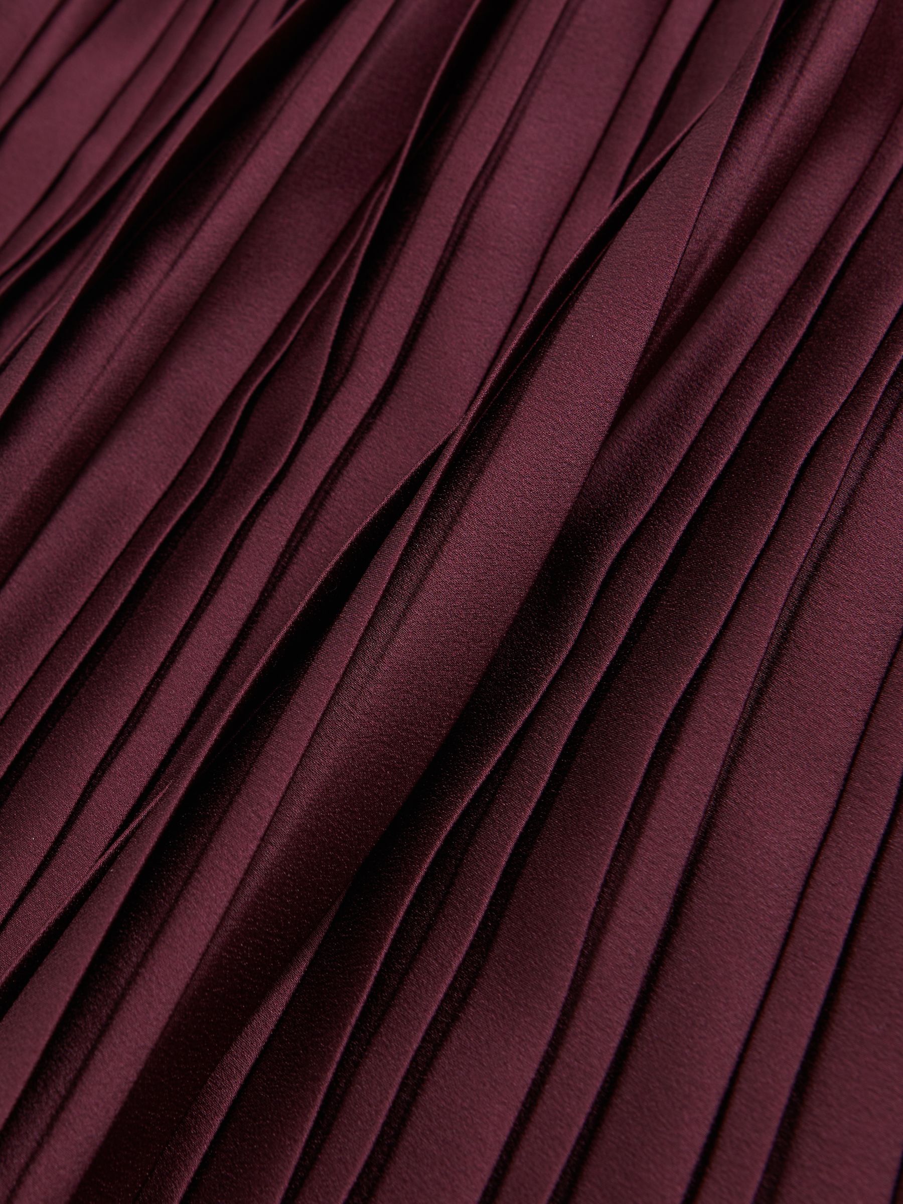 Pleated Midi Skirt in Burgundy - image 3