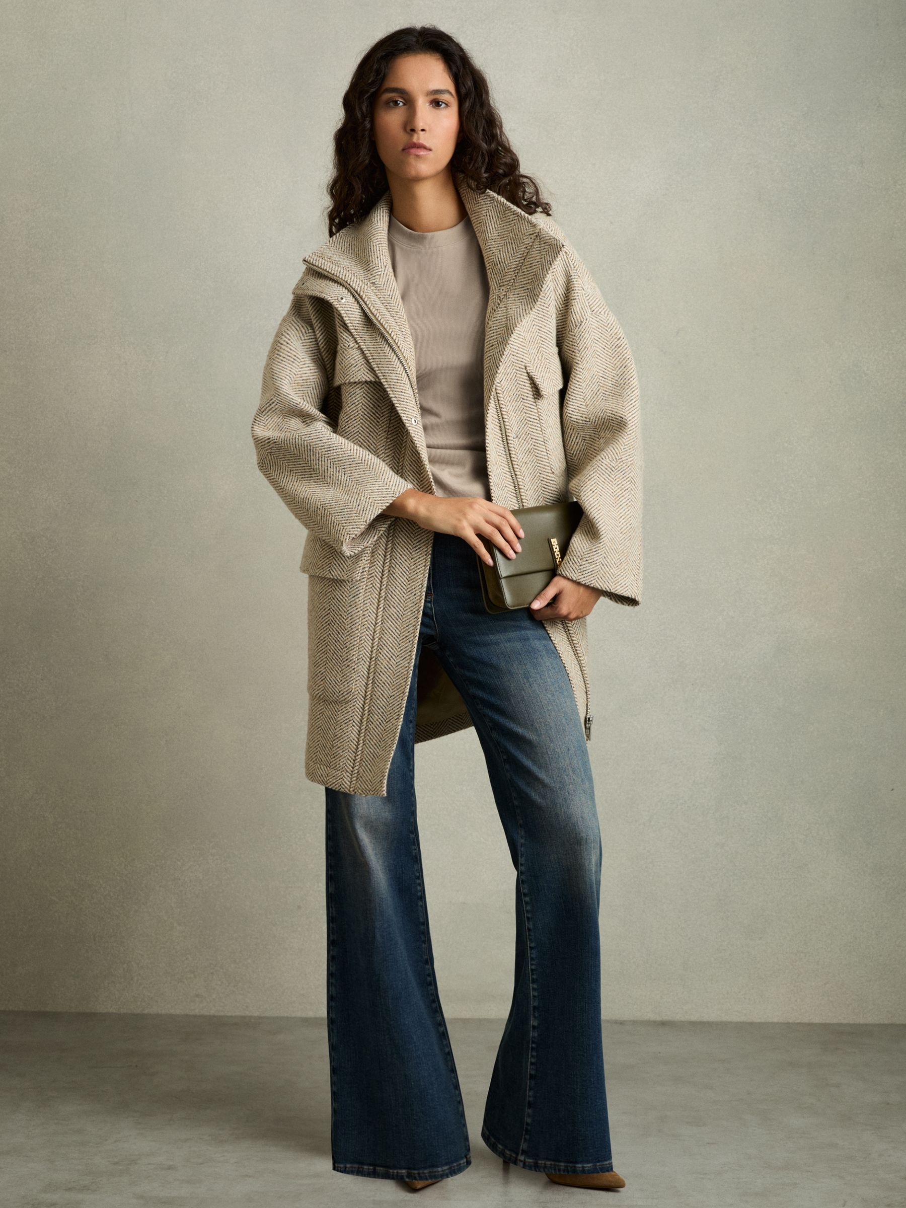 Ribbed Ruched Waist Vest in Camel - Image 6 of 6